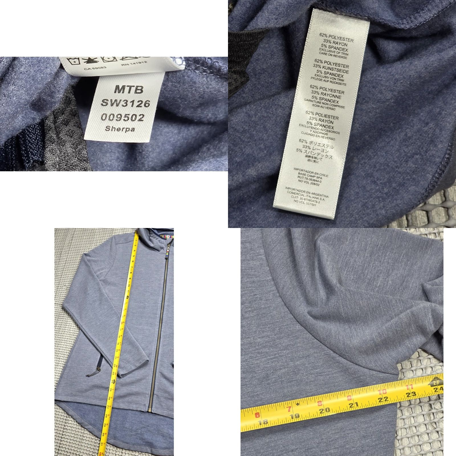 Vintage Sherpa Adventure Gear Women's XL Dawa Hoodie Jacket Active Blue Full Zip Size XL / US 12-14 / IT 48-50 - 10 Thumbnail