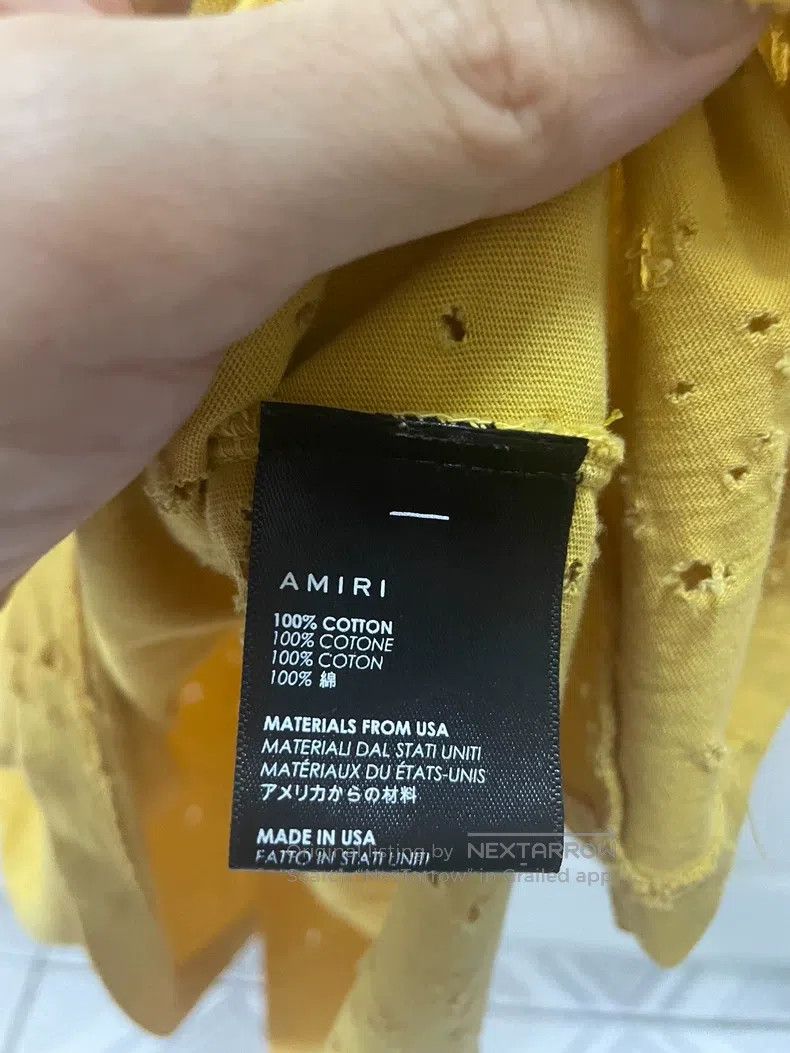 Amiri Amiri Size M Yellow damaged short sleeve Size US M / EU 48-50 / 2 - 4 Thumbnail