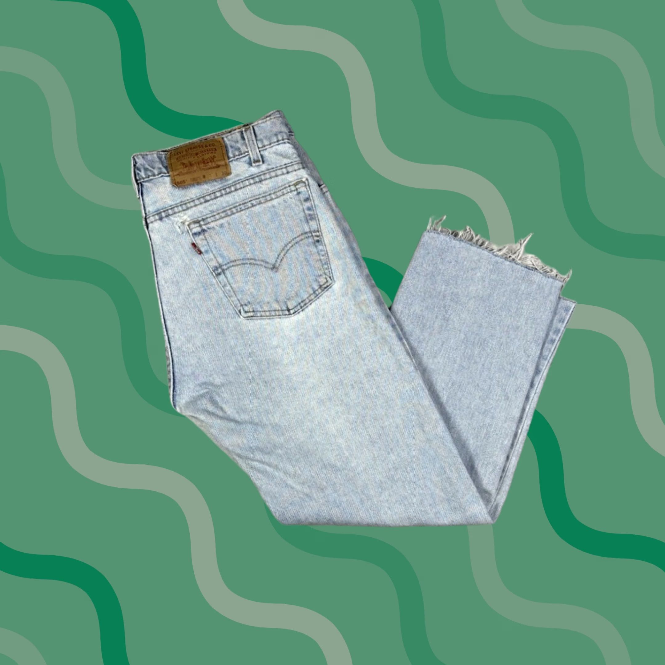 Levi's VINTAGE Levi's 505 Jeans Straight 32x27 Blue Denim Cotton Men USA 90s 80s Reg Size US 32 / EU 48 - 1 Thumbnail