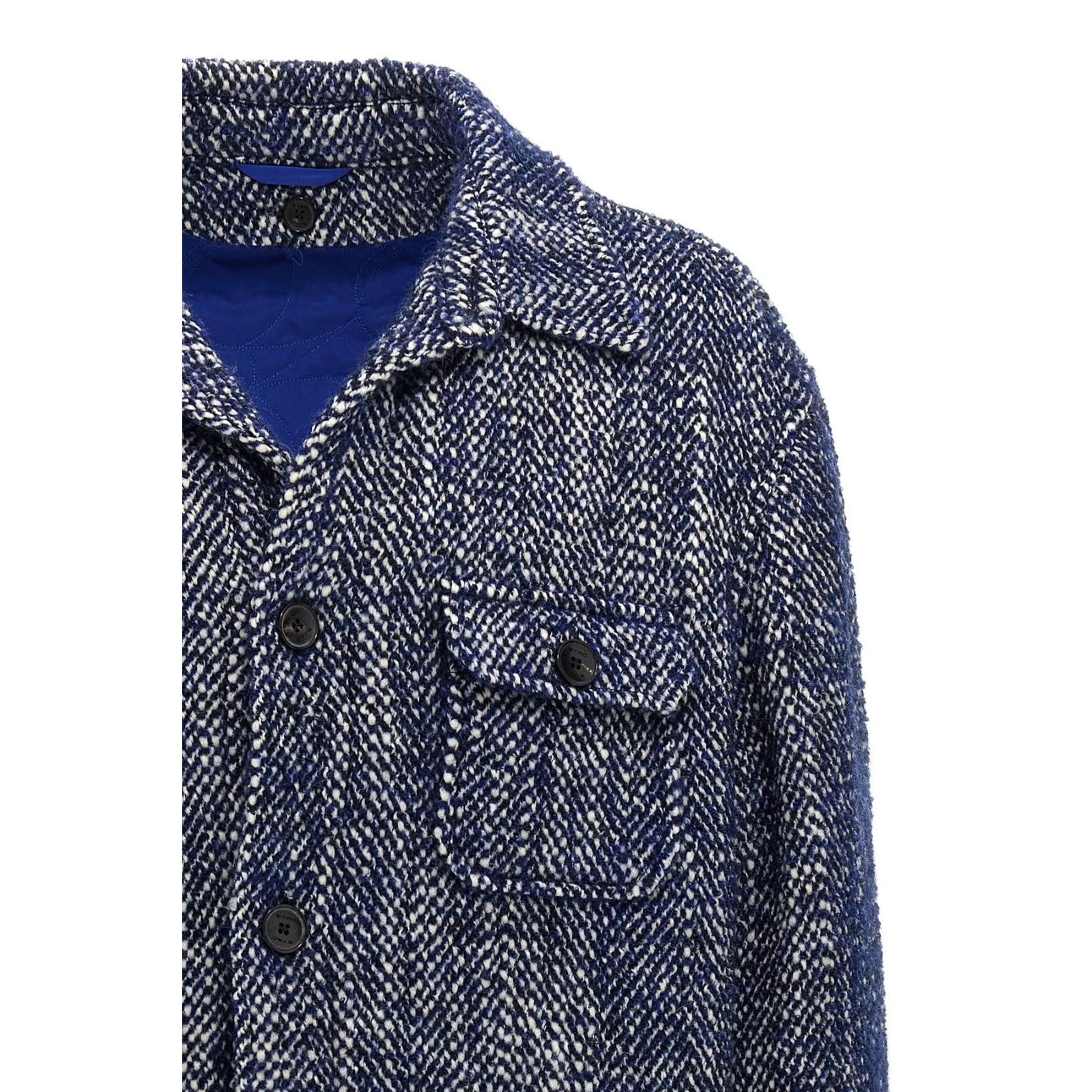 Etro ETRO Chevron Blue Wool Jacket New & Authentic (Men's size:XL Size US XL / EU 56 / 4 - 3 Thumbnail