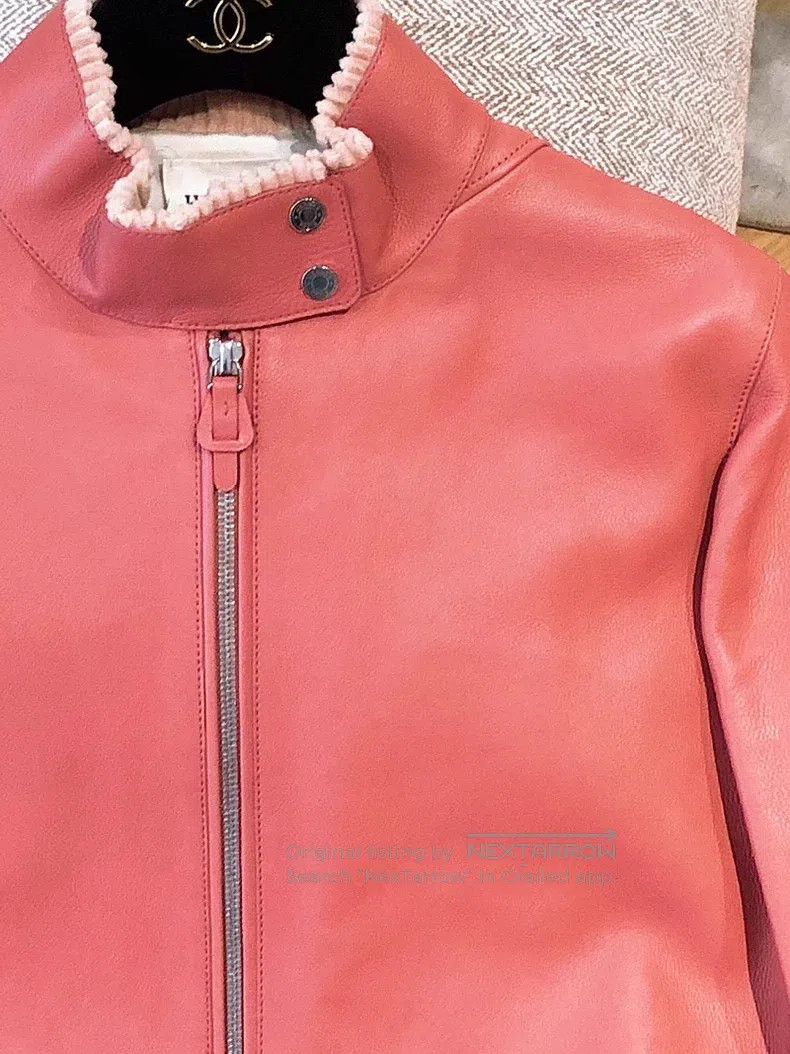 Hermes Hermes Watermelon pink cape-style calfskin leather jacket Size XS / US 0-2 / IT 36-38 - 3 Thumbnail