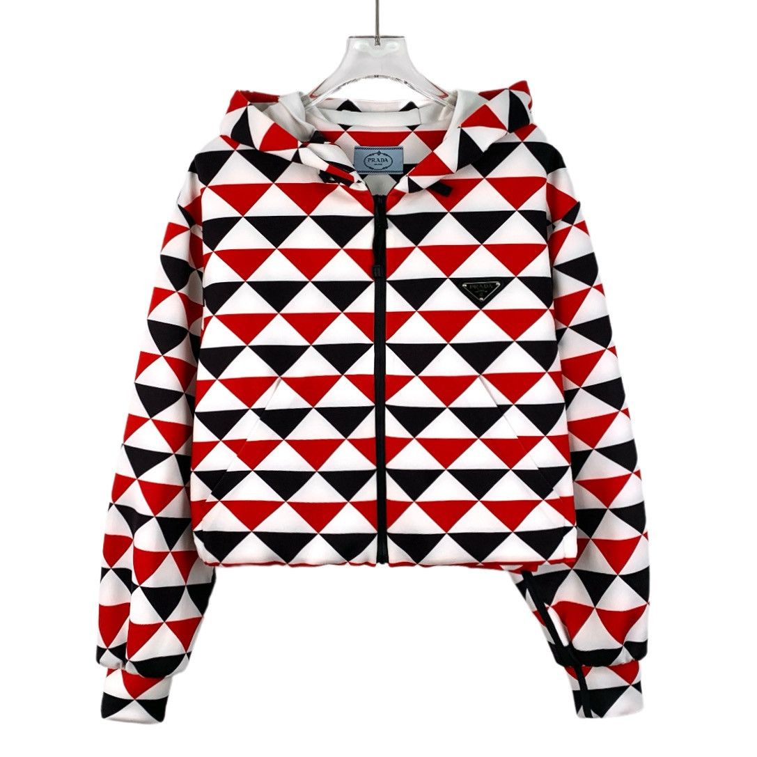 Prada Colorblocked Printed Triangle Jacket