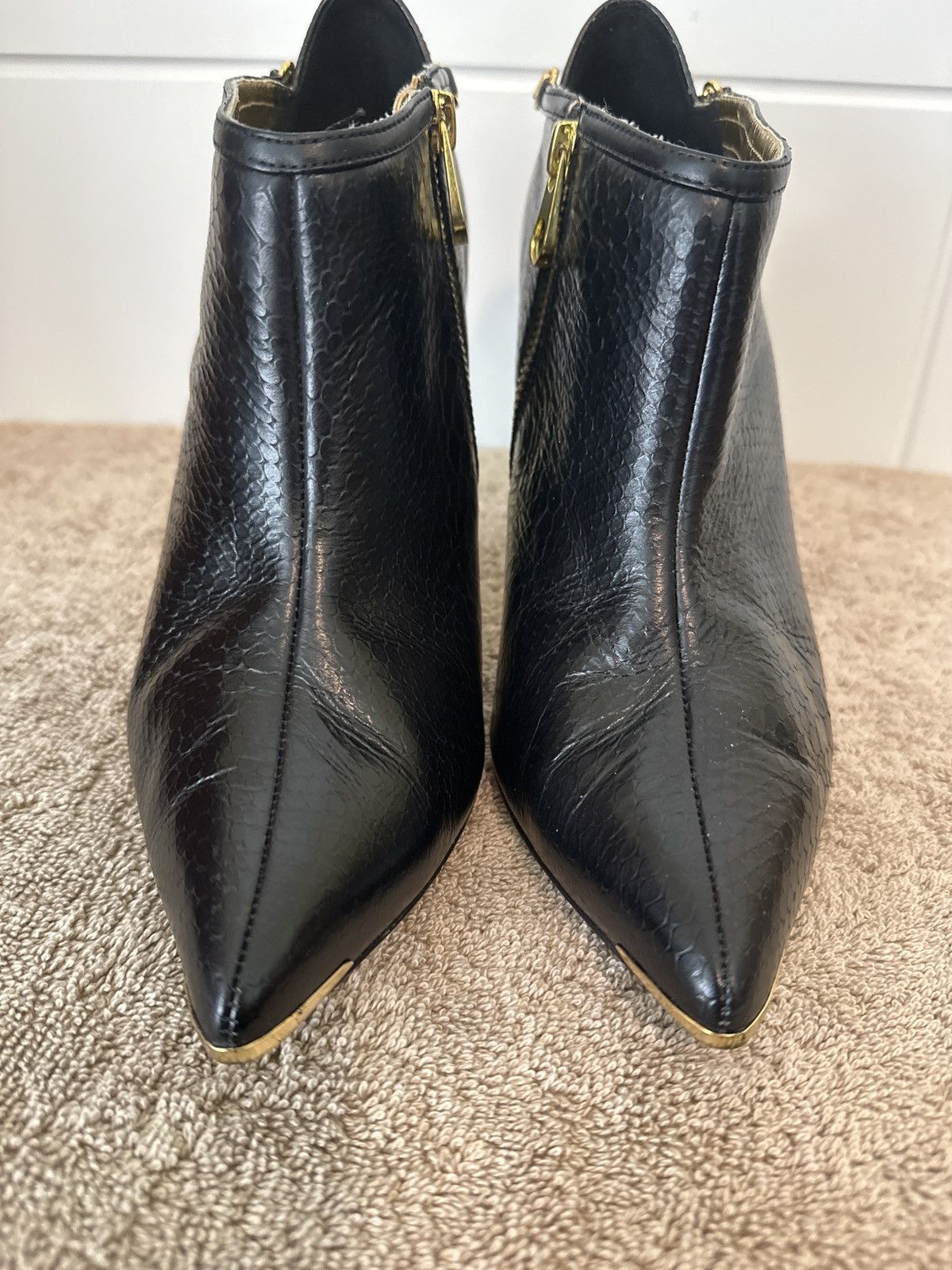 Ted Baker Ted Baker Black Pointed Leather Ankle Boots Size US 10 / IT 40 - 5 Thumbnail