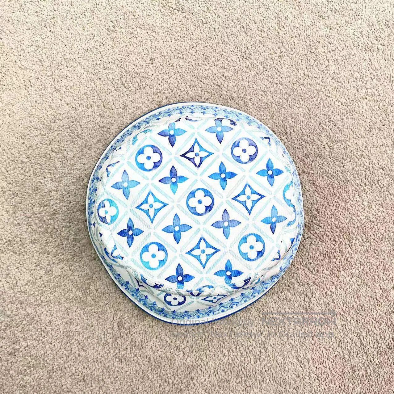 Louis Vuitton Louis Vuitton Blue and white logo bucket hat| Size ONE SIZE - 3 Thumbnail