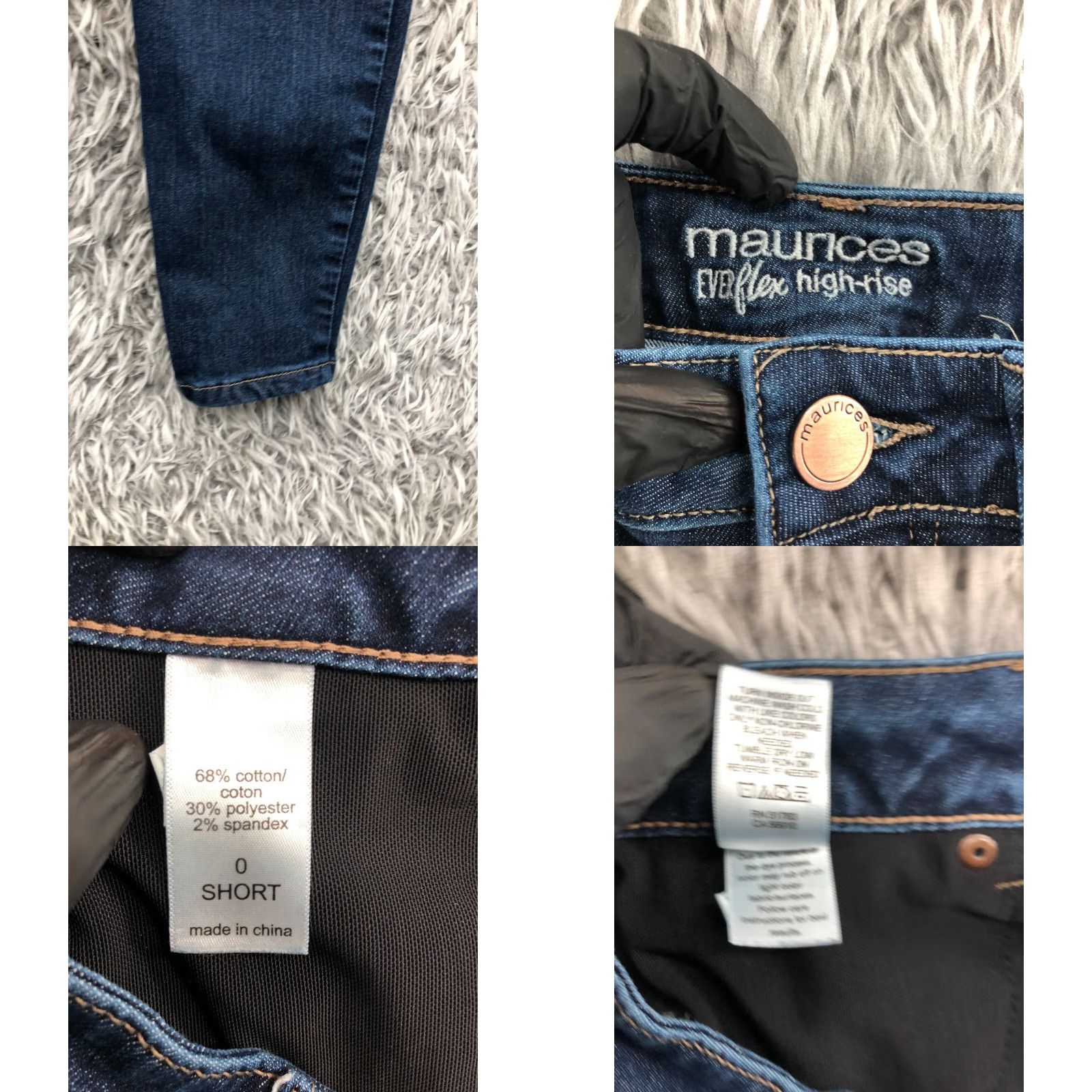 Vintage Maurices Everflex High Rise Skinny Jeans Womens Blue Dark Wash 0 Short 純 Size 25" / US 0 / IT 36 - 8 Thumbnail