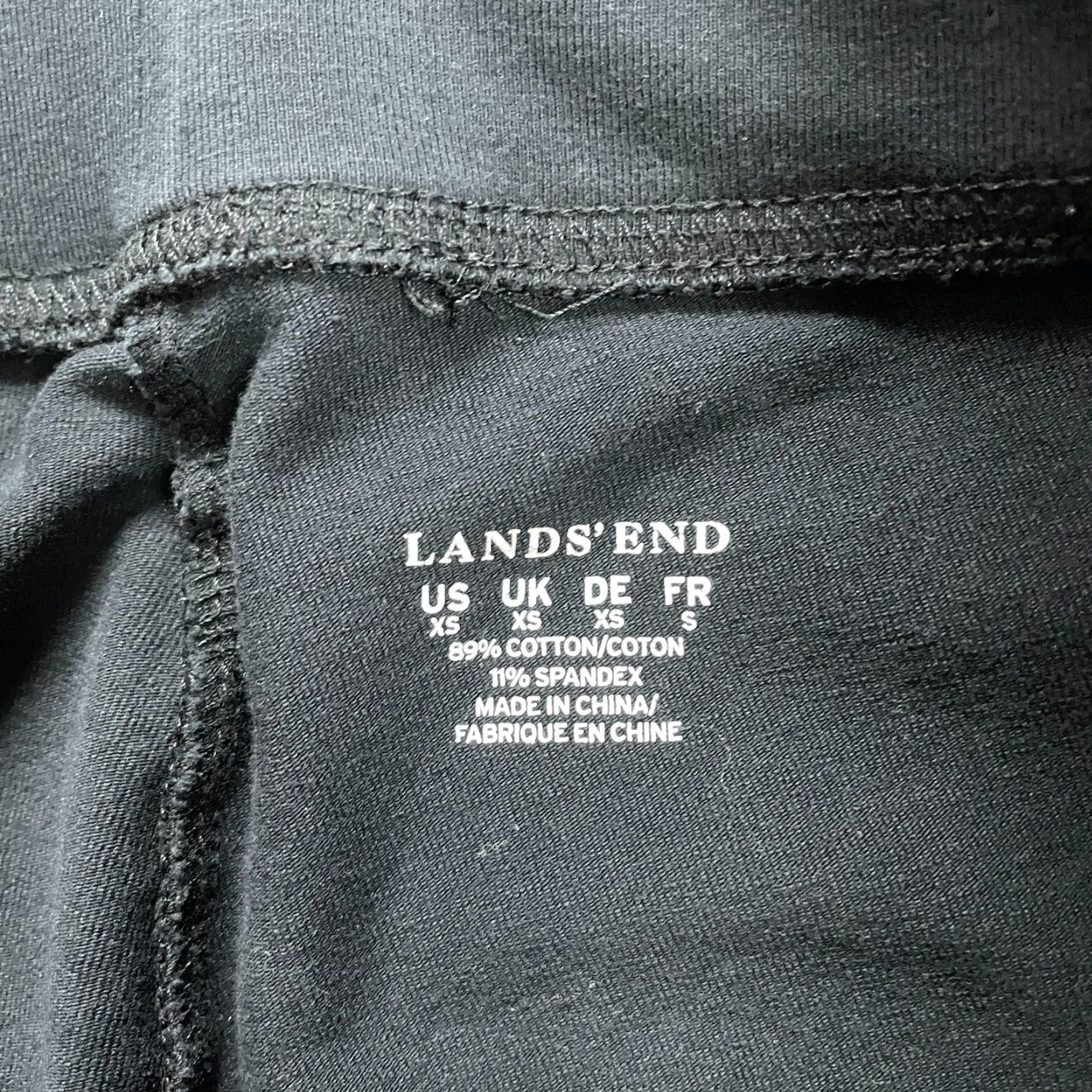 Lands' End Women XS Cropped Pants Activewear Casual Travel Straight Pull-On Navy Blue 30x22