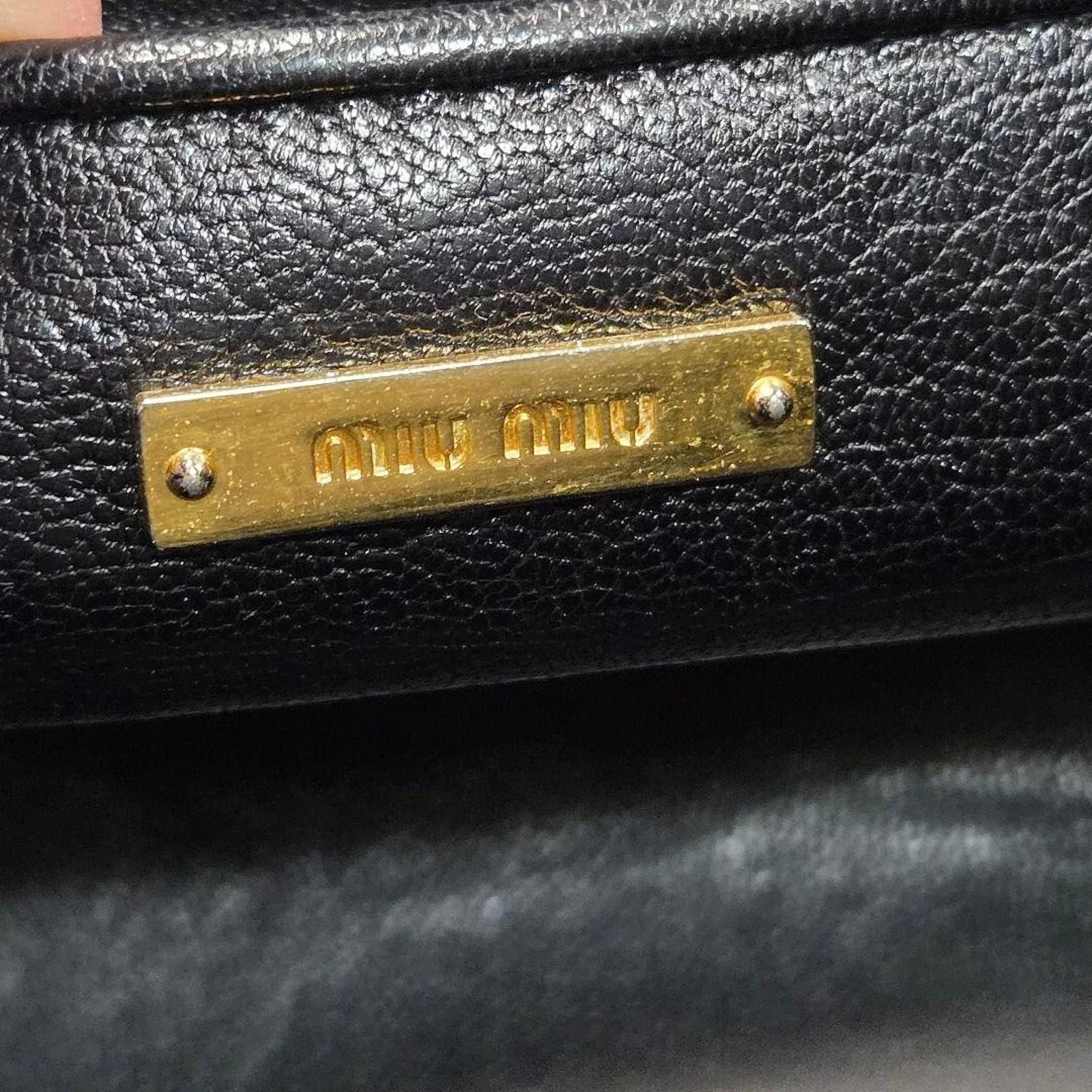 Miu Miu Miu Miu - Denim Quilted Handbag Black Leather Size ONE SIZE - 8 Thumbnail