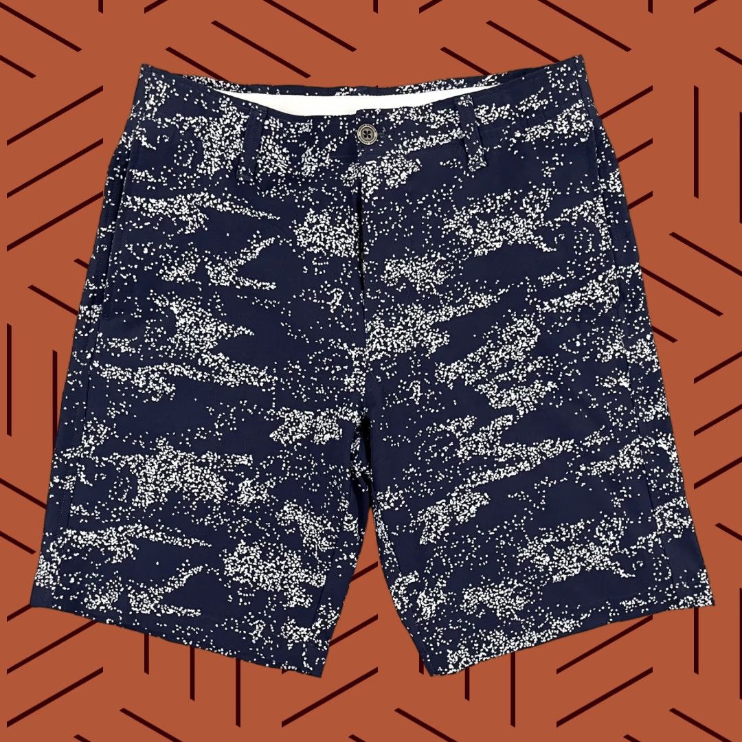 Under Armour Under Armour Mens Chino Shorts 30 / 9" Blue Geometric Printed Performance Golf Size US 30 / EU 46 - 1 Thumbnail