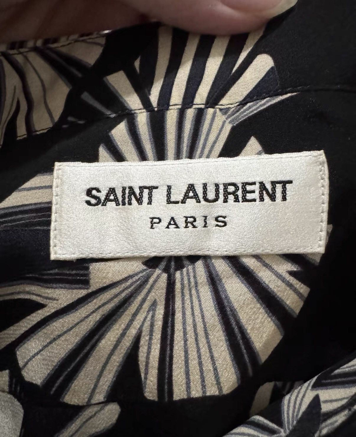 Saint Laurent Paris Saint Laurent Silk All-Over Origami Geometric Floral Shirt Size US L / EU 52-54 / 3 - 5 Thumbnail