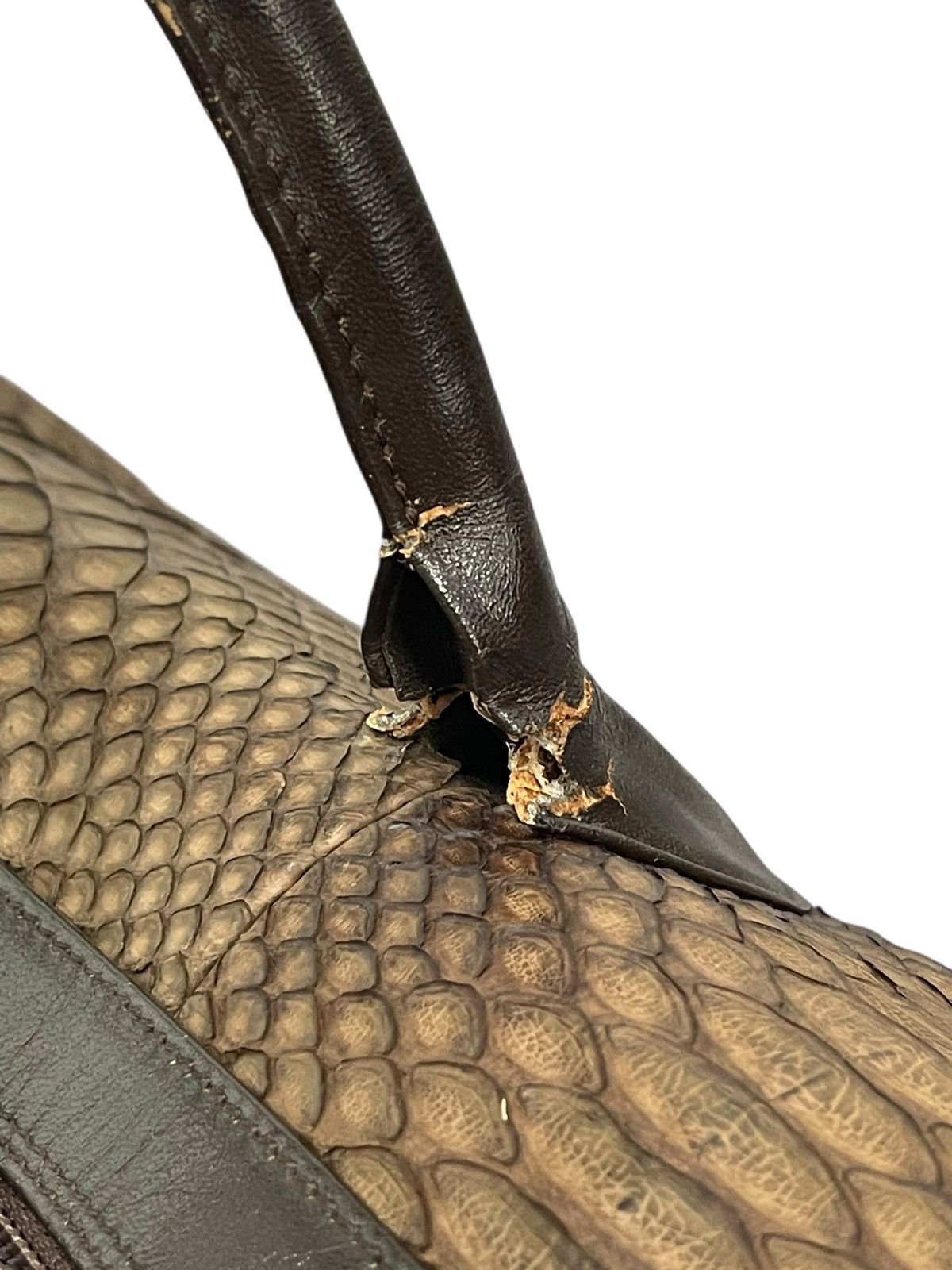 Genuine Leather Full Leather Python Vtg JRA Japan Boston Bag 5🟩 Size ONE SIZE - 12 Thumbnail
