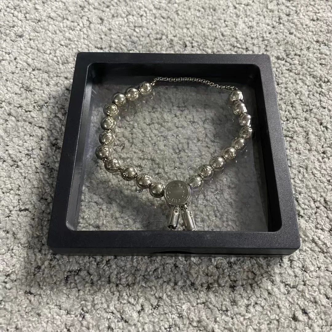 Louis Vuitton Louis Vuitton Silver Monogram Beaded Bracelet Size ONE SIZE - 5 Thumbnail