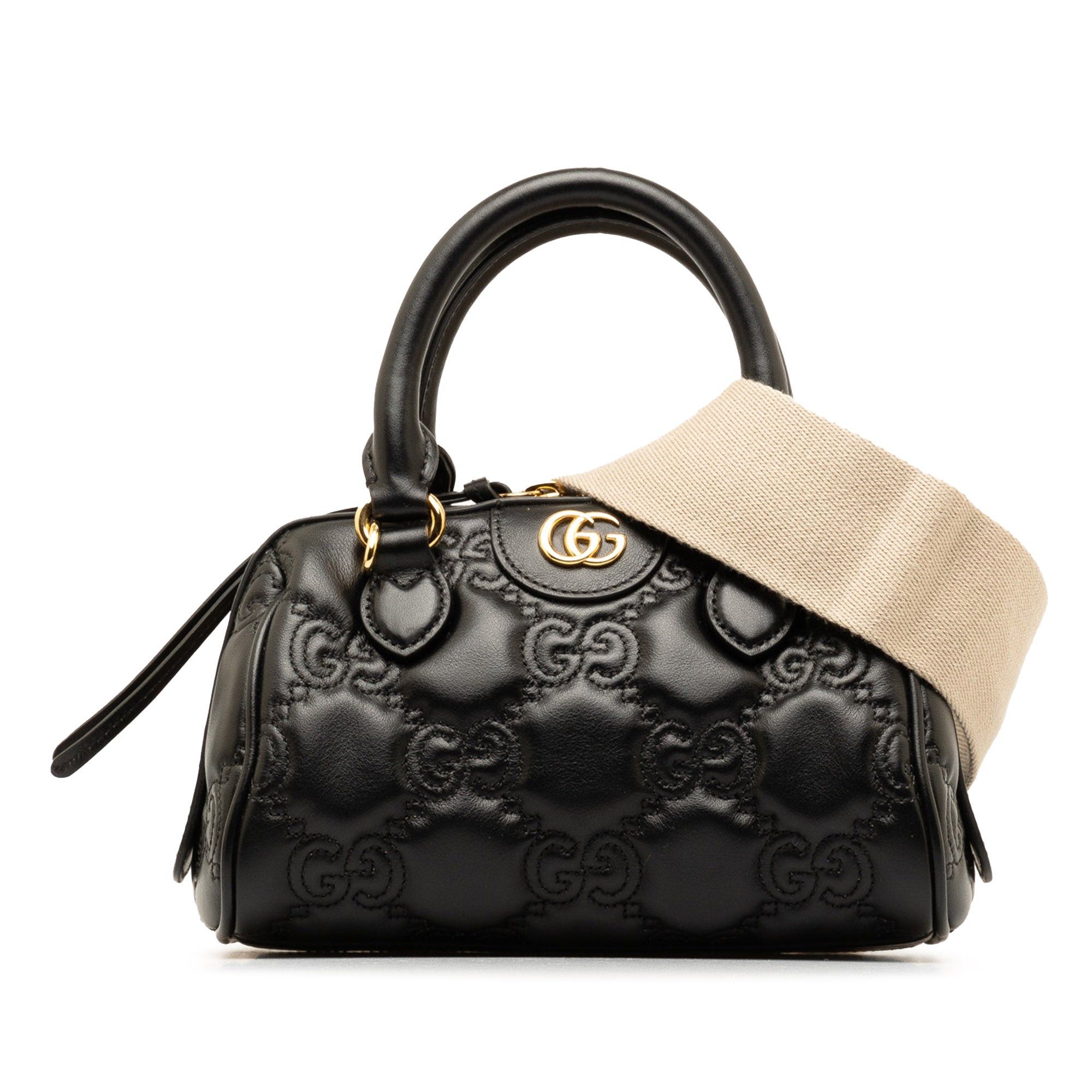 image of Gucci Mini GG Matelasse Marmont Satchel in Black, Women's