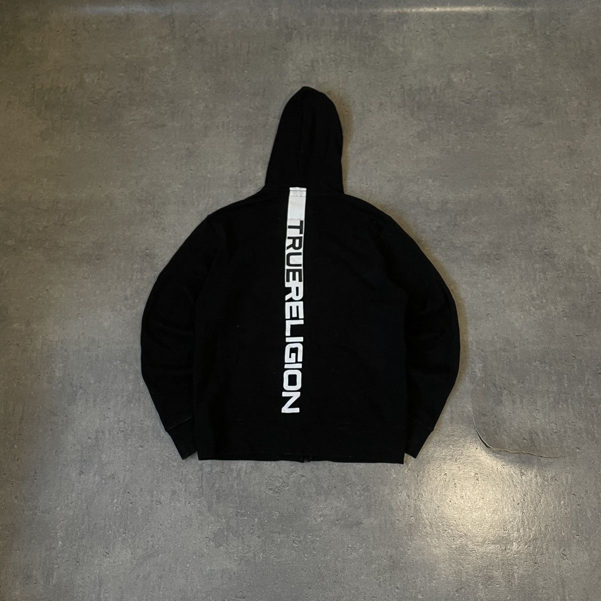 True Religion × Vintage True Religion Black Basic Zip-Up Hoodie Big Logo Size US L / EU 52-54 / 3 - 2 Thumbnail