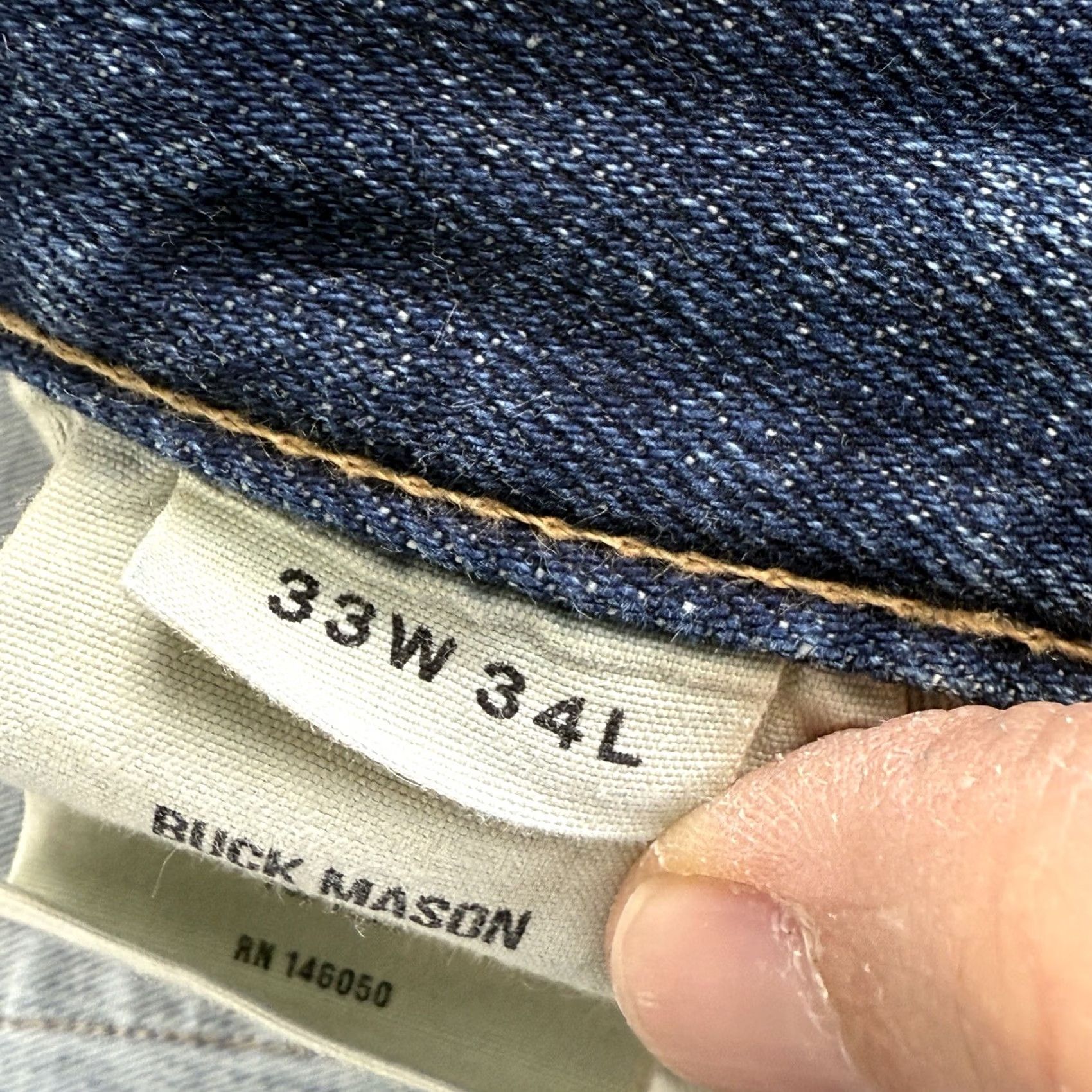 Buck Mason Buck Mason Ford Standard Jeans Mens Size 33 (Actual 35x27) 14oz Denim Regular Fit 5-Pocket Button Fly Blue Jeans Size US 33 - 5 Thumbnail