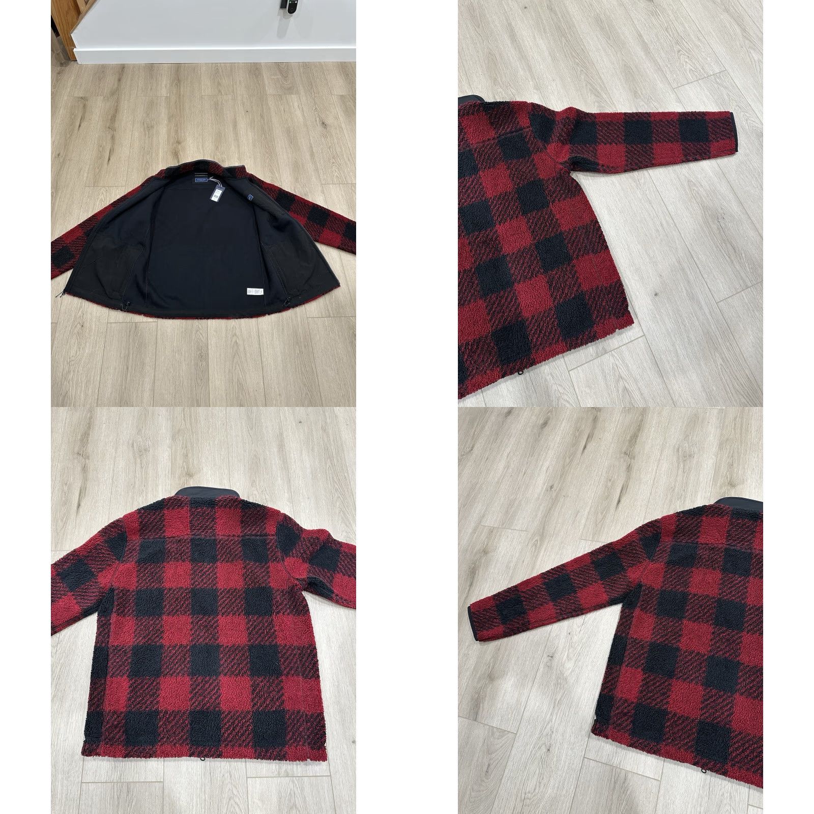 Vineyard Vines Vineyard Vines On The Go Sherpa Full Zip Jacket Men L Plaid Sangria Bluff Red Black NWT Size US L / EU 52-54 / 3 - 8 Thumbnail