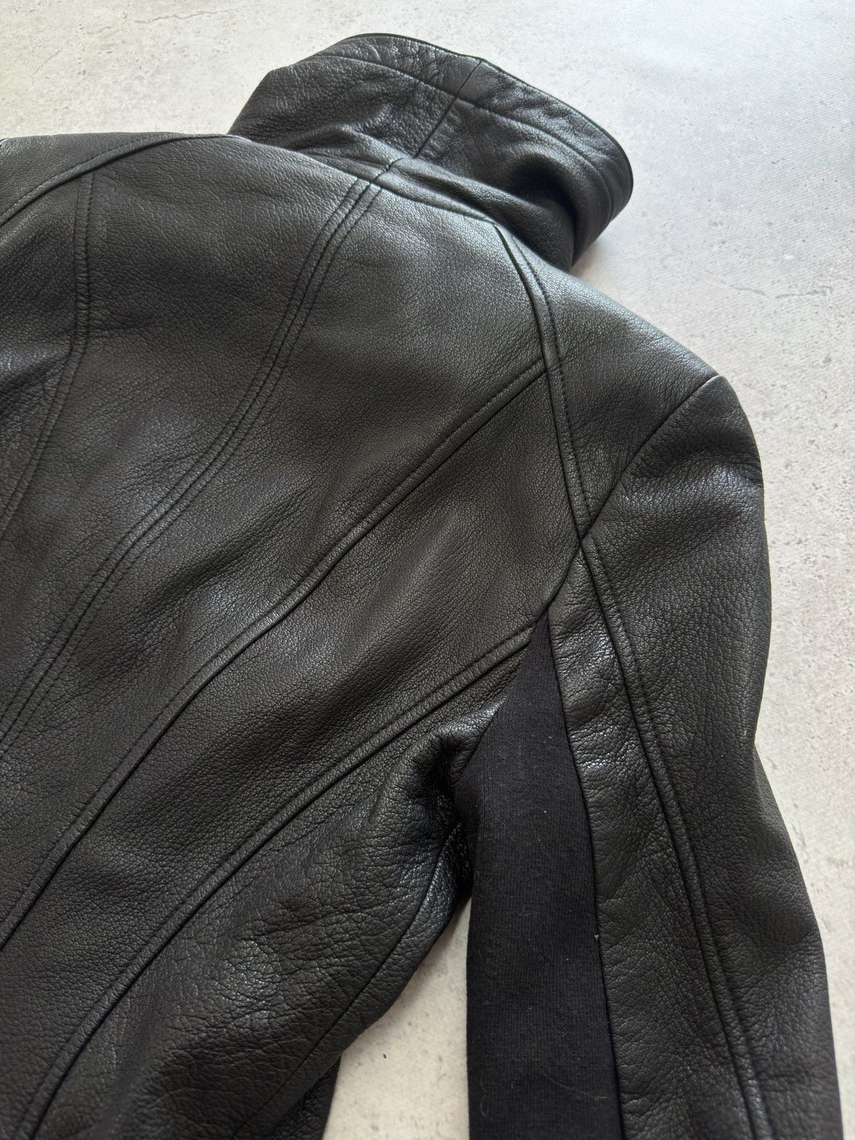 Rick Owens Real Leather Asymmetric Big Throat Rick Owens Type Jacket Size US S / EU 44-46 / 1 - 6 Thumbnail