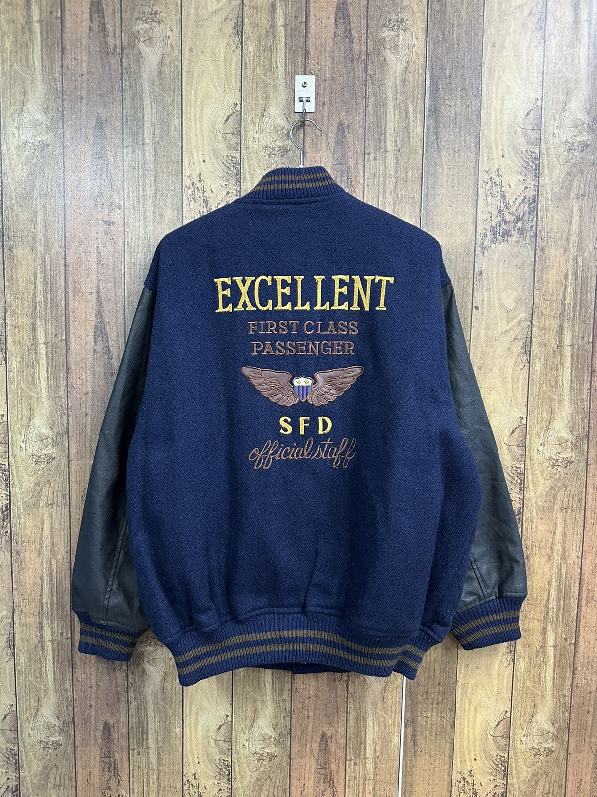 Vintage Vintage SFD Wool Varsity Flight Jacket Z19 Size US L / EU 52-54 / 3 - 1 Thumbnail