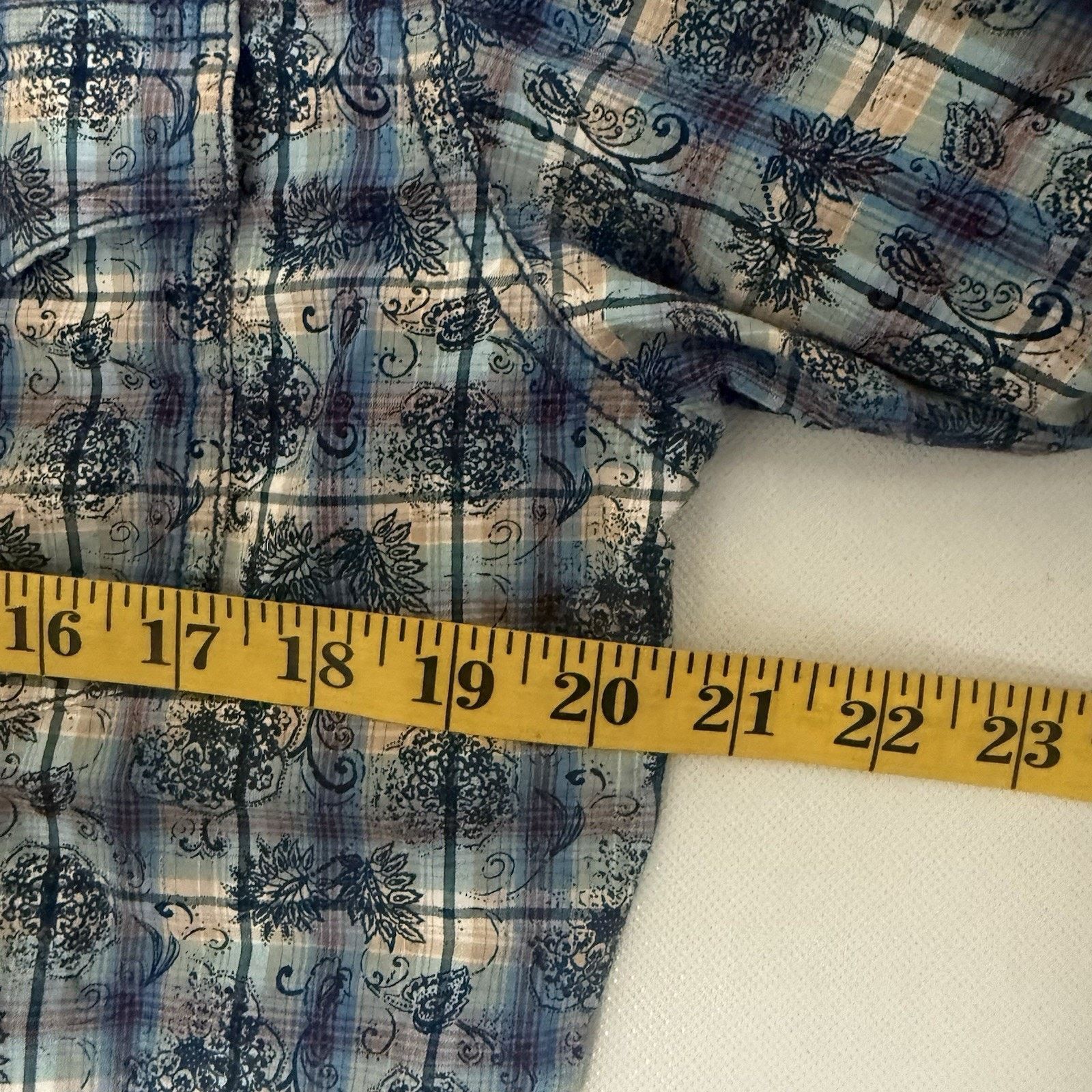 Wrangler Wrangler Retro Floral Plaid Western Shirt Blue Pearl Snap Size US M / EU 48-50 / 2 - 7 Thumbnail