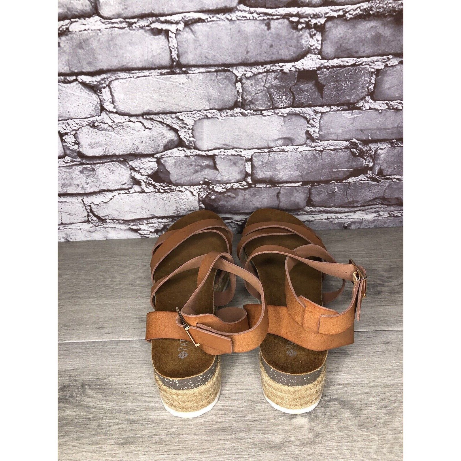 Other Patrizia Spring Step Renae Brown Leather Espadrilles Platfor Size US 11 / IT 41 - 16 Thumbnail
