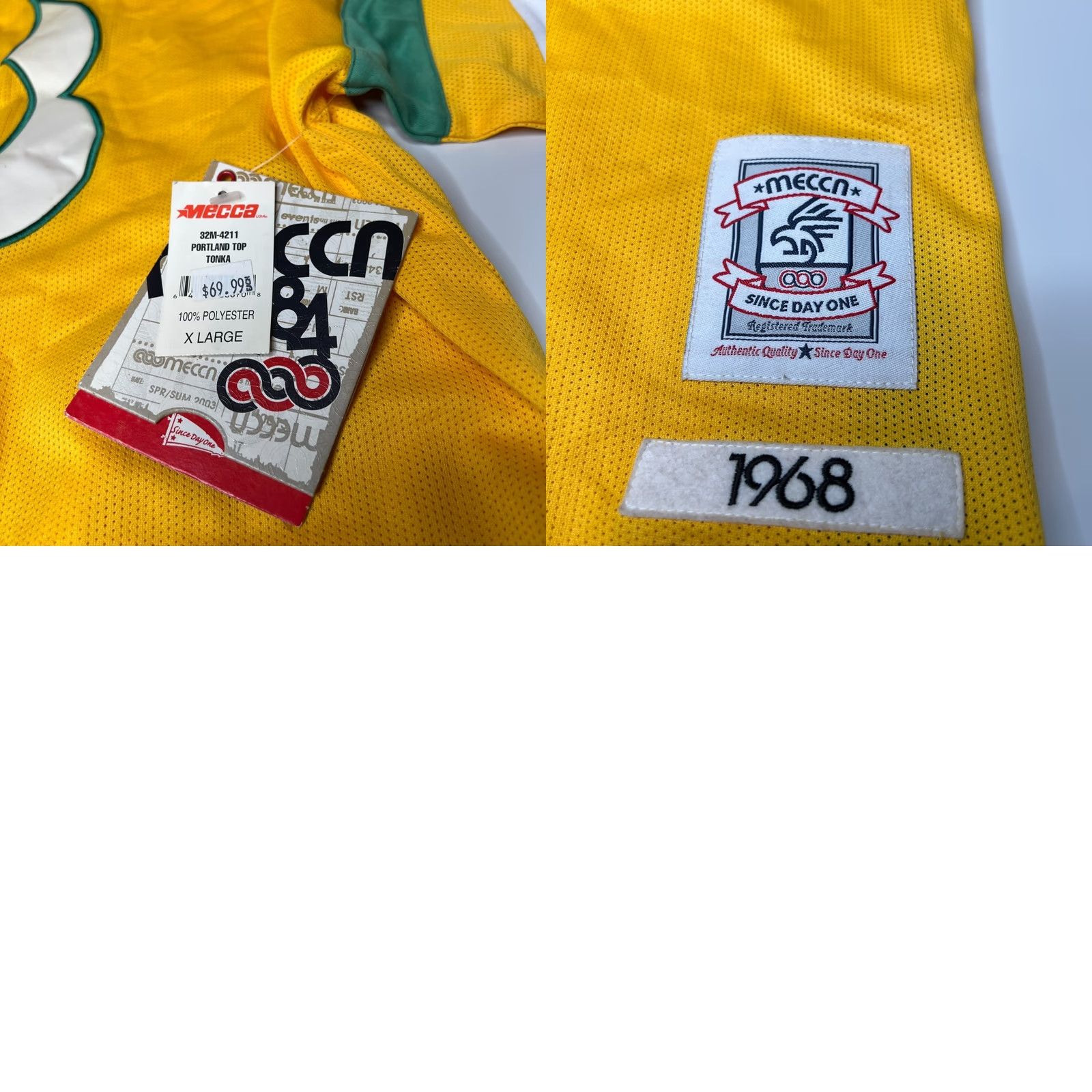 Vintage VINTAGE Mecca USA Portland Top Tonka 1968 Jersey XL Yellow Hip Hop Men T-Shirt NWT Size US XL / EU 56 / 4 - 9 Thumbnail