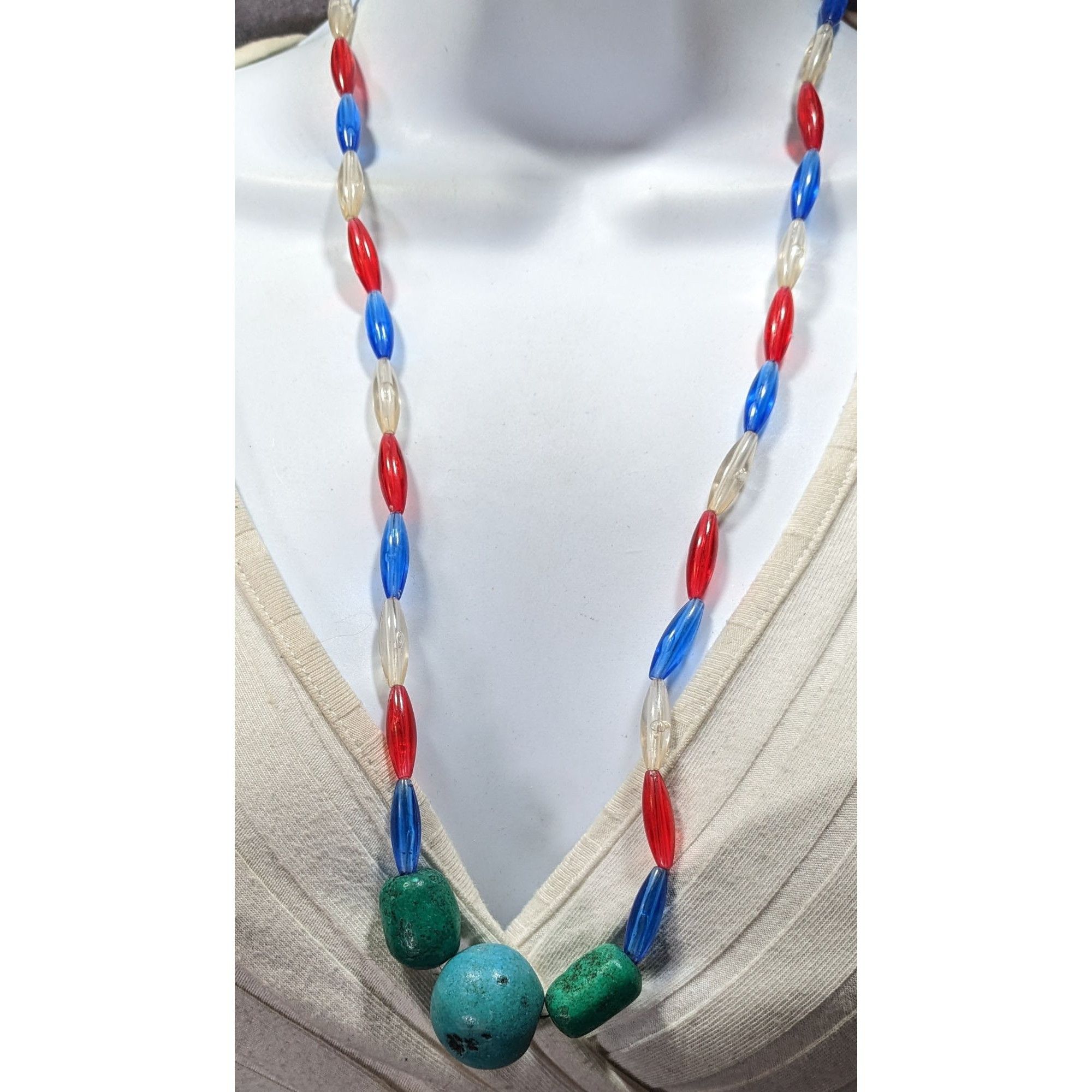 Other Handmade Retro Plastic And Stone Beaded Necklace Size ONE SIZE - 4 Thumbnail