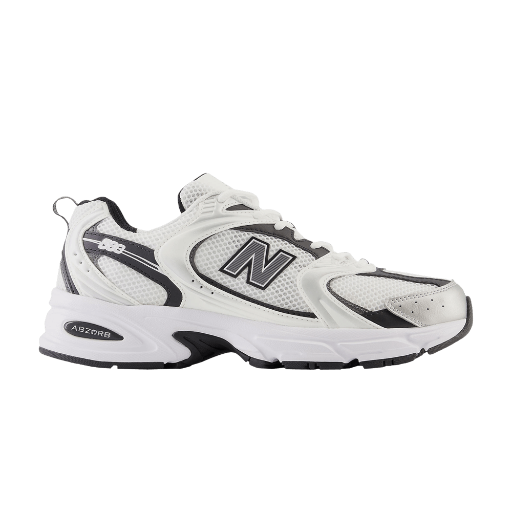 image of New Balance 530 White Silver Metallic Shoes, Men's (Size 8)