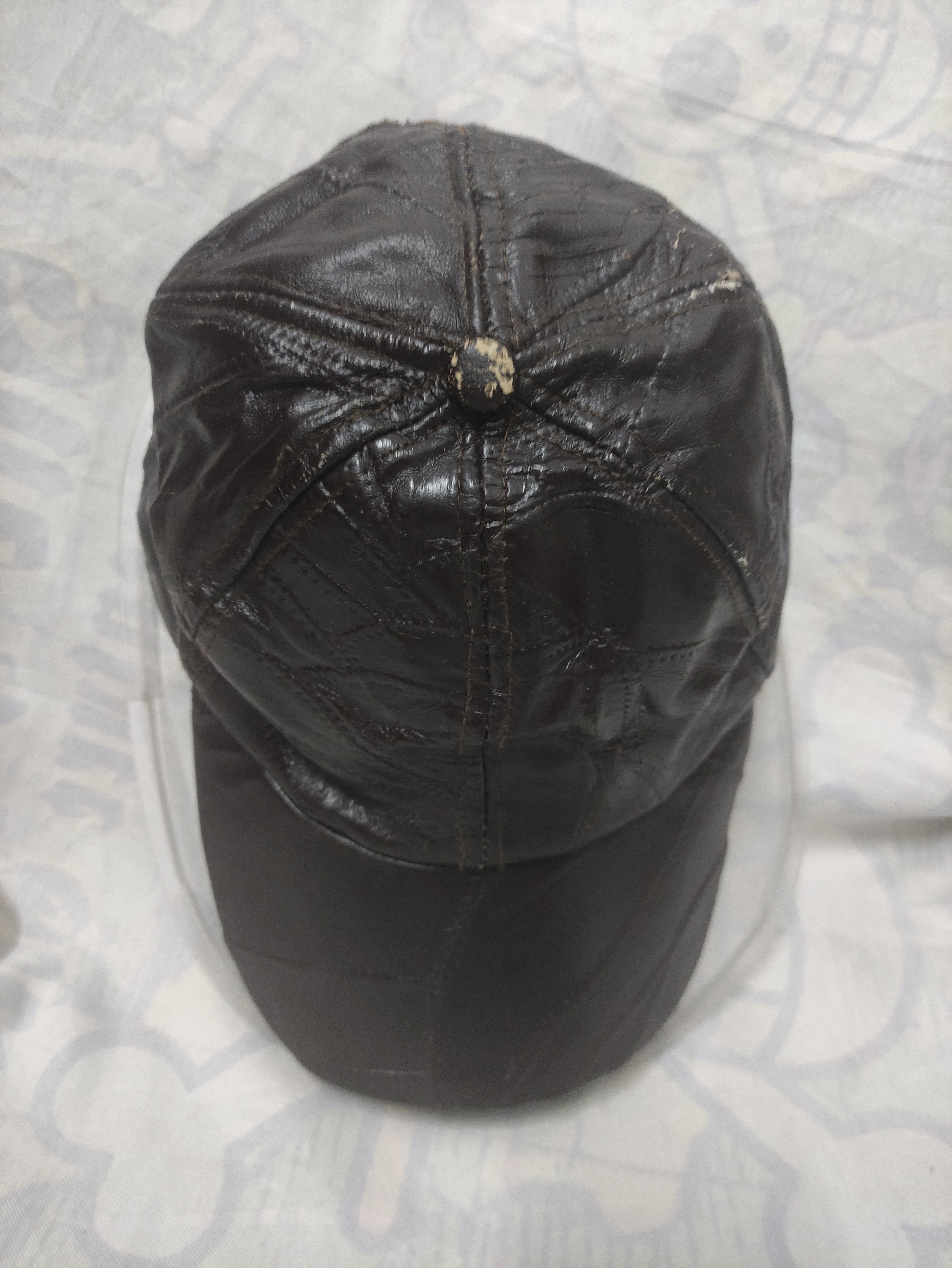Leather UNBRAND PATCHWORK SOFT LEATHER VINTAGE CAP Size ONE SIZE - 6 Thumbnail