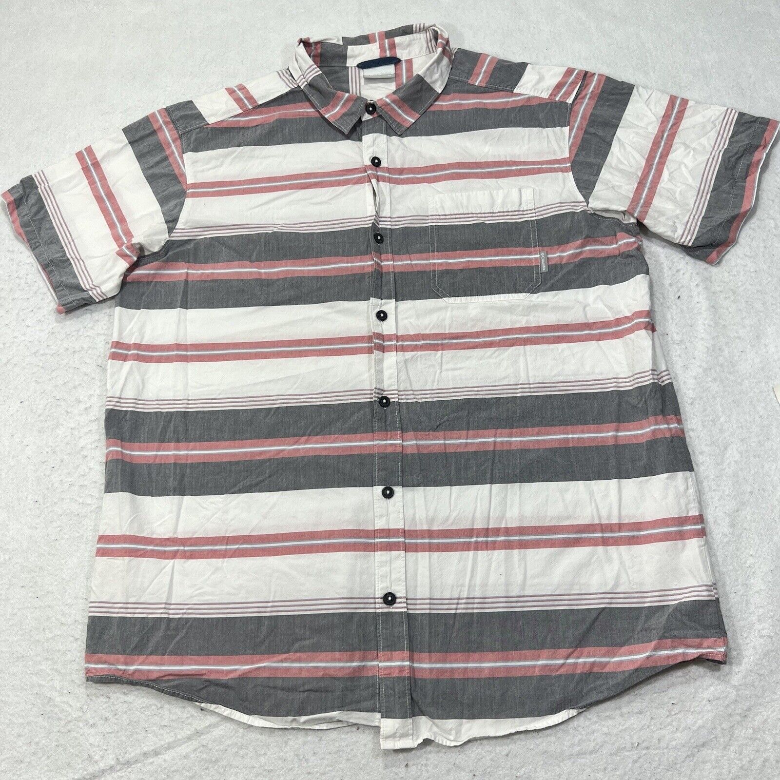 Columbia Columbia Sportswear Button Front Pocket Shirt Red Striped Size US XL / EU 56 / 4 - 1 Thumbnail