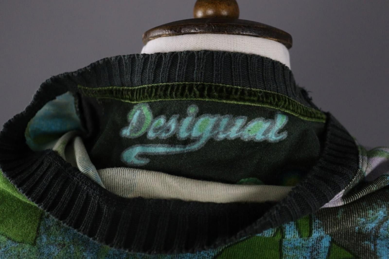 Desigual Desigual Multi Graphic Print Scoop Beaded Pullover Shirt Top Size M / US 6-8 / IT 42-44 - 9 Thumbnail