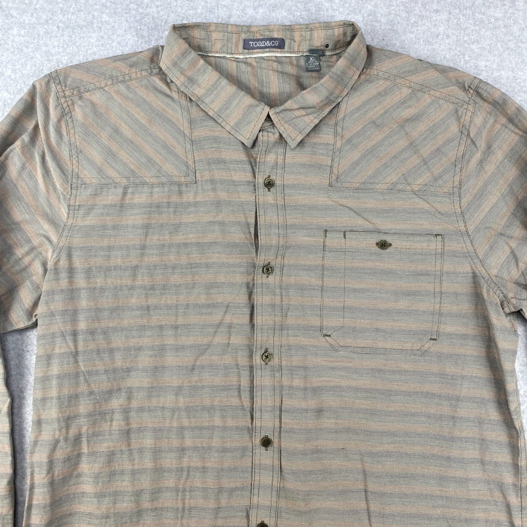 Toad&Co Toad&Co Shirt Mens XL Long Sleeve Button Up Pocket Mini Houndstooth Gray Size US XL / EU 56 / 4 - 3 Thumbnail