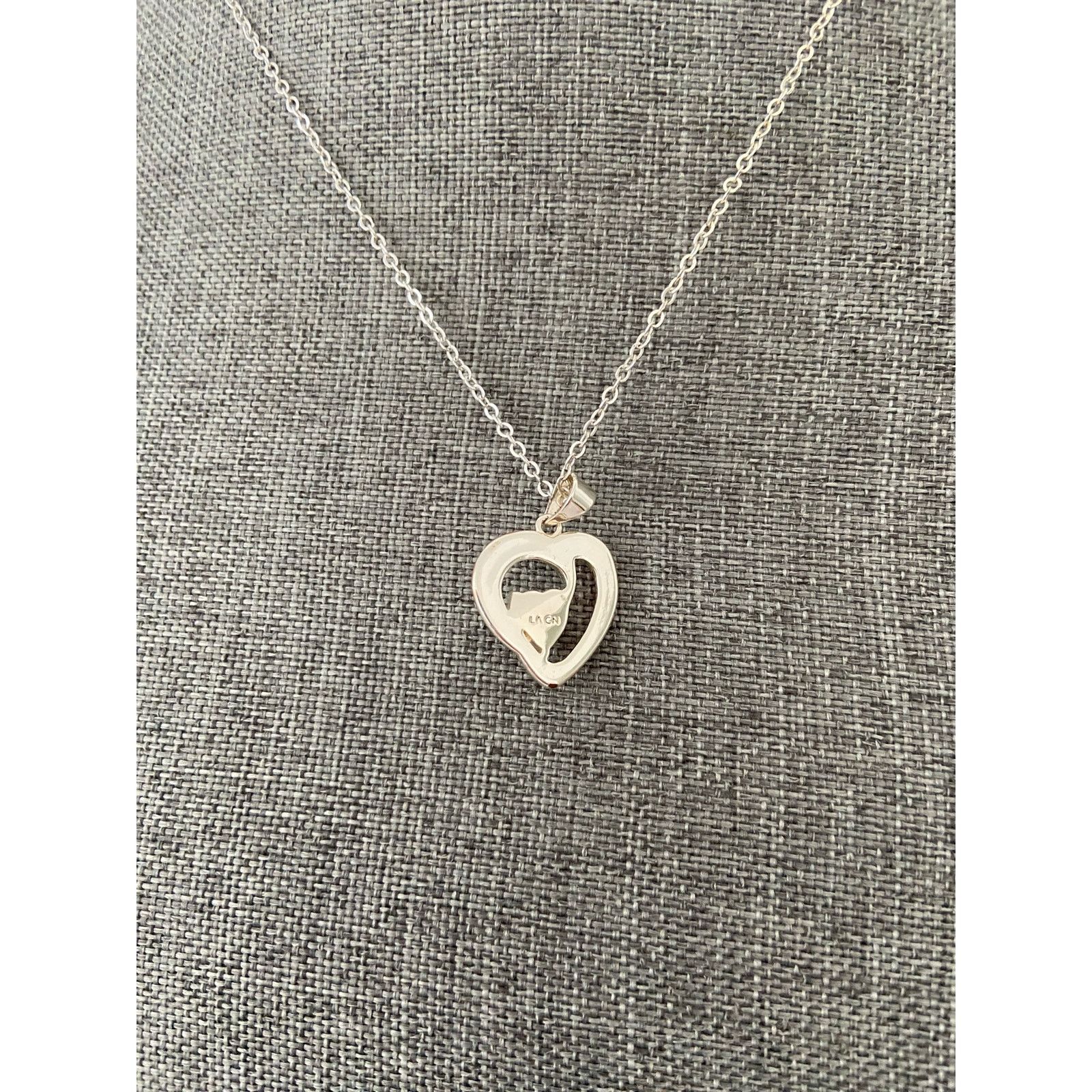 Other heart pendant necklace with rhinestone Size ONE SIZE - 4 Thumbnail