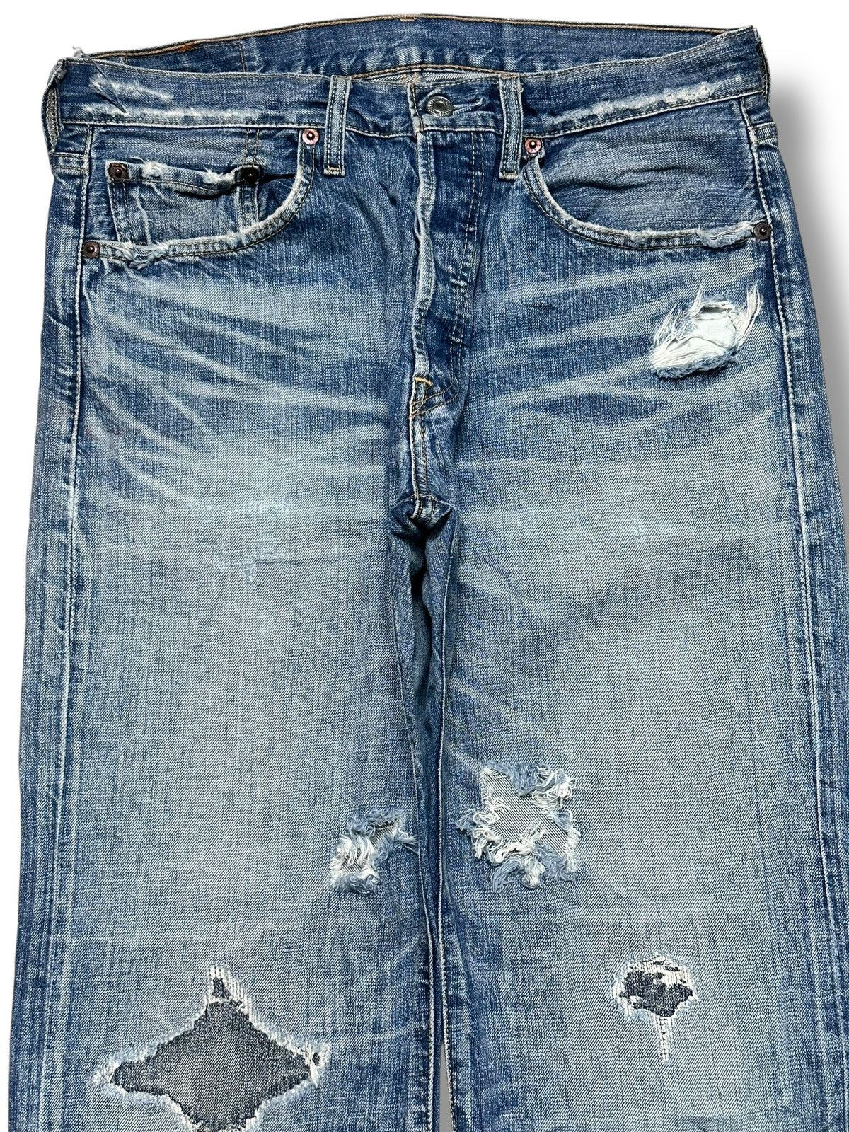Levi's Levis 501 Vintage Distressed Straight Jean Faded Wash Size US 32 / EU 48 - 2 Thumbnail