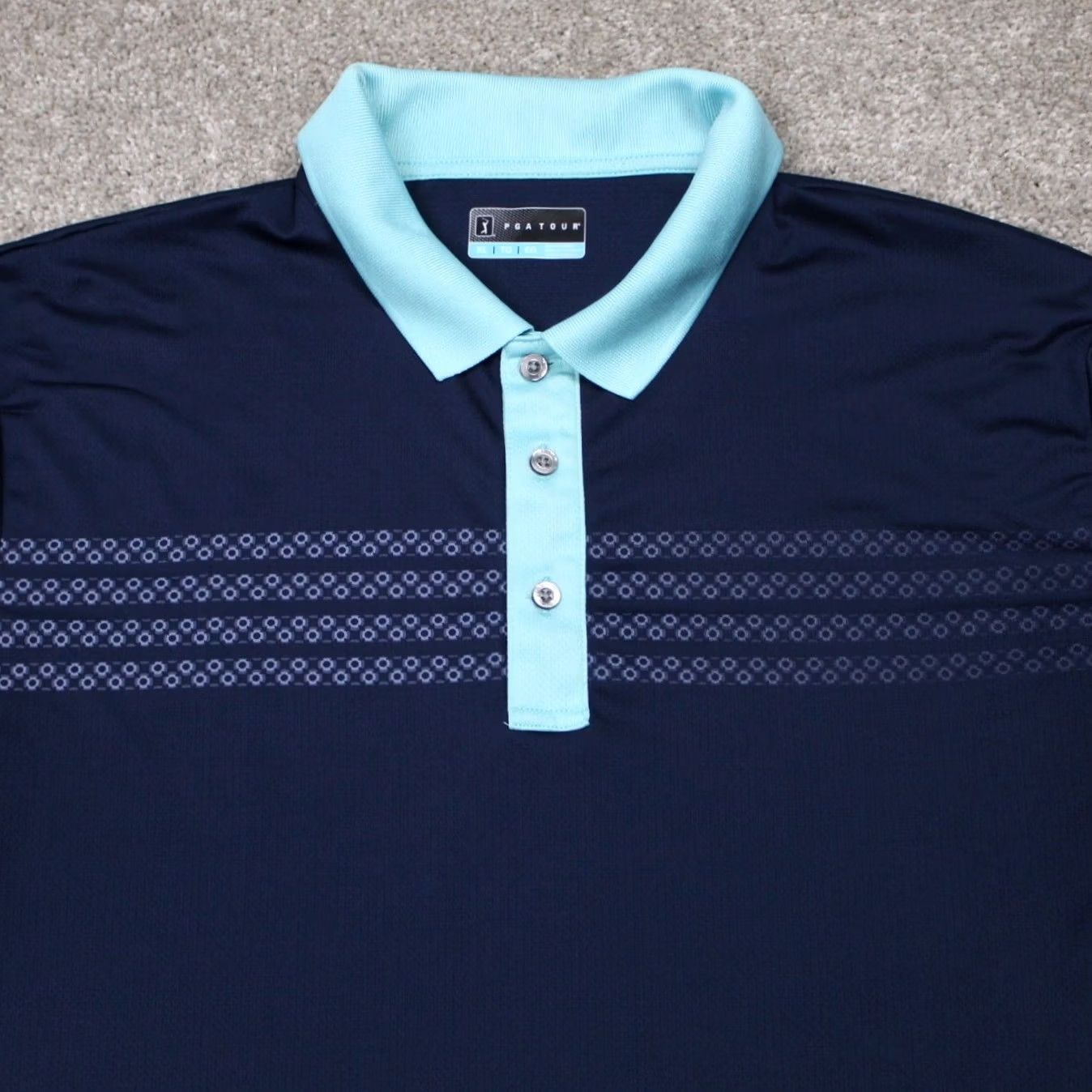 PGA Tour PGA Tour Polo Shirt Mens XL Blue Golf Short Sleeve Pullover Knotless Polyester Stretch Shirt Size US XL / EU 56 / 4 - 5 Thumbnail
