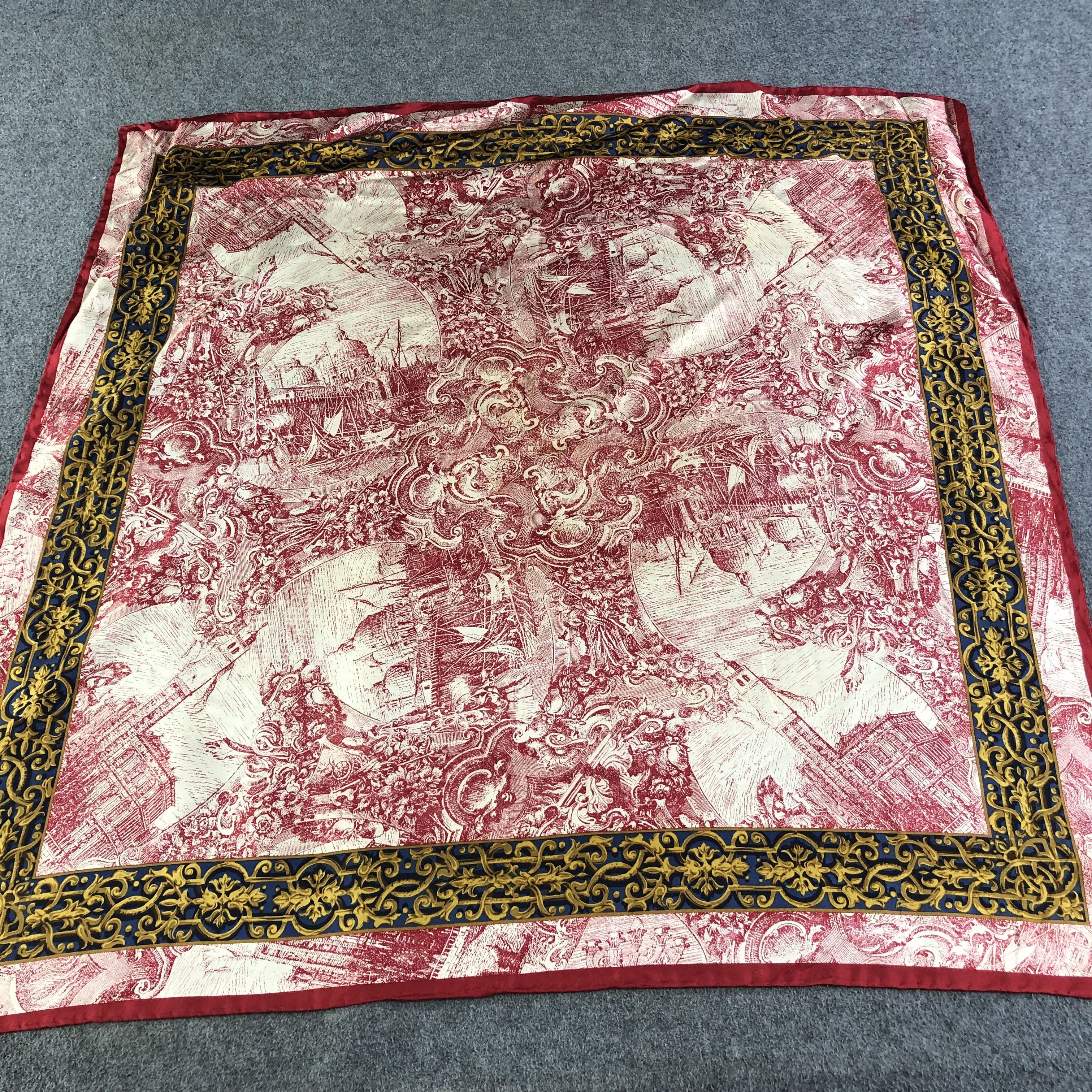 Vintage Luxury Hand Rolled Silk Scarf M504 Size ONE SIZE - 1 Thumbnail