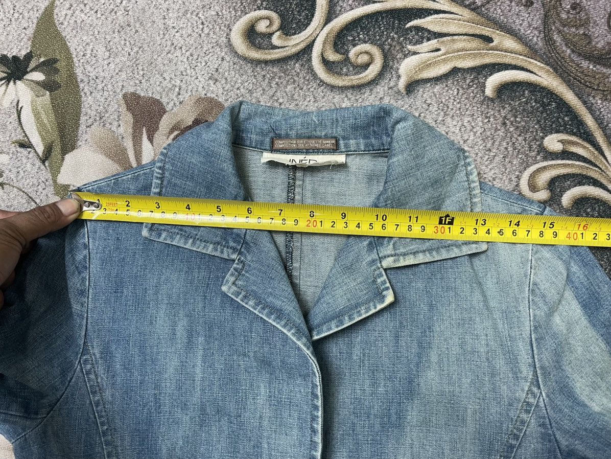 Japanese Brand Vintage Ined Yohji Yamamoto Faded Blazer Denim Size S / US 4 / IT 40 - 8 Thumbnail