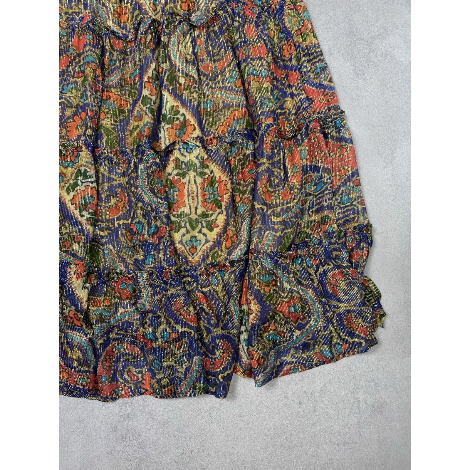 Oliphant OLIPHANT RUFFLE TIERED MAXI PERSIAN COBALT SIZE L DRESS Size L / US 10 / IT 46 - 22 Thumbnail