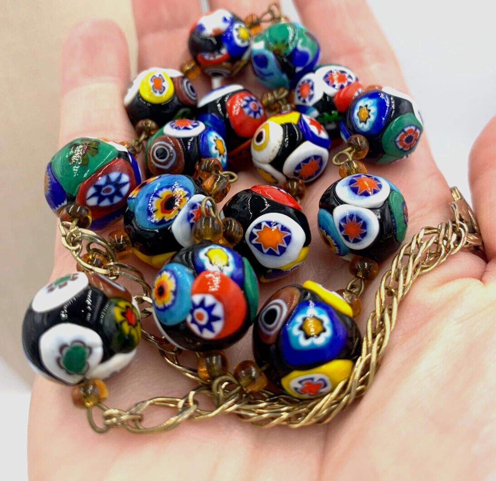 Other Millefiori Murano Moretti Necklace Gold Over Sterling Italy Size ONE SIZE - 8 Thumbnail