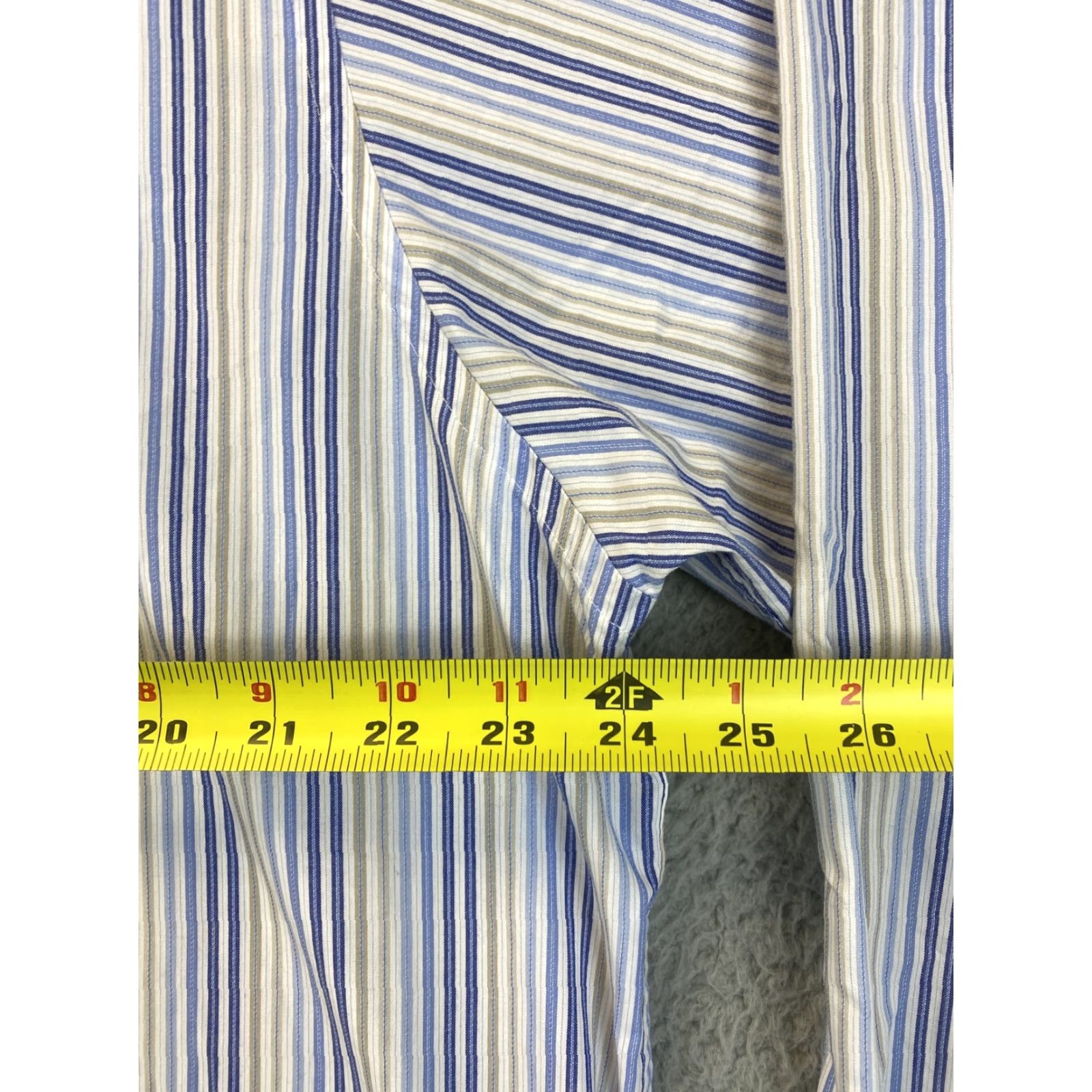 Arrow ARROW Men's Dress Shirt Classic Fit Spread Collar Long Sleeve Striped Multicolor Size M Size 40R - 6 Thumbnail