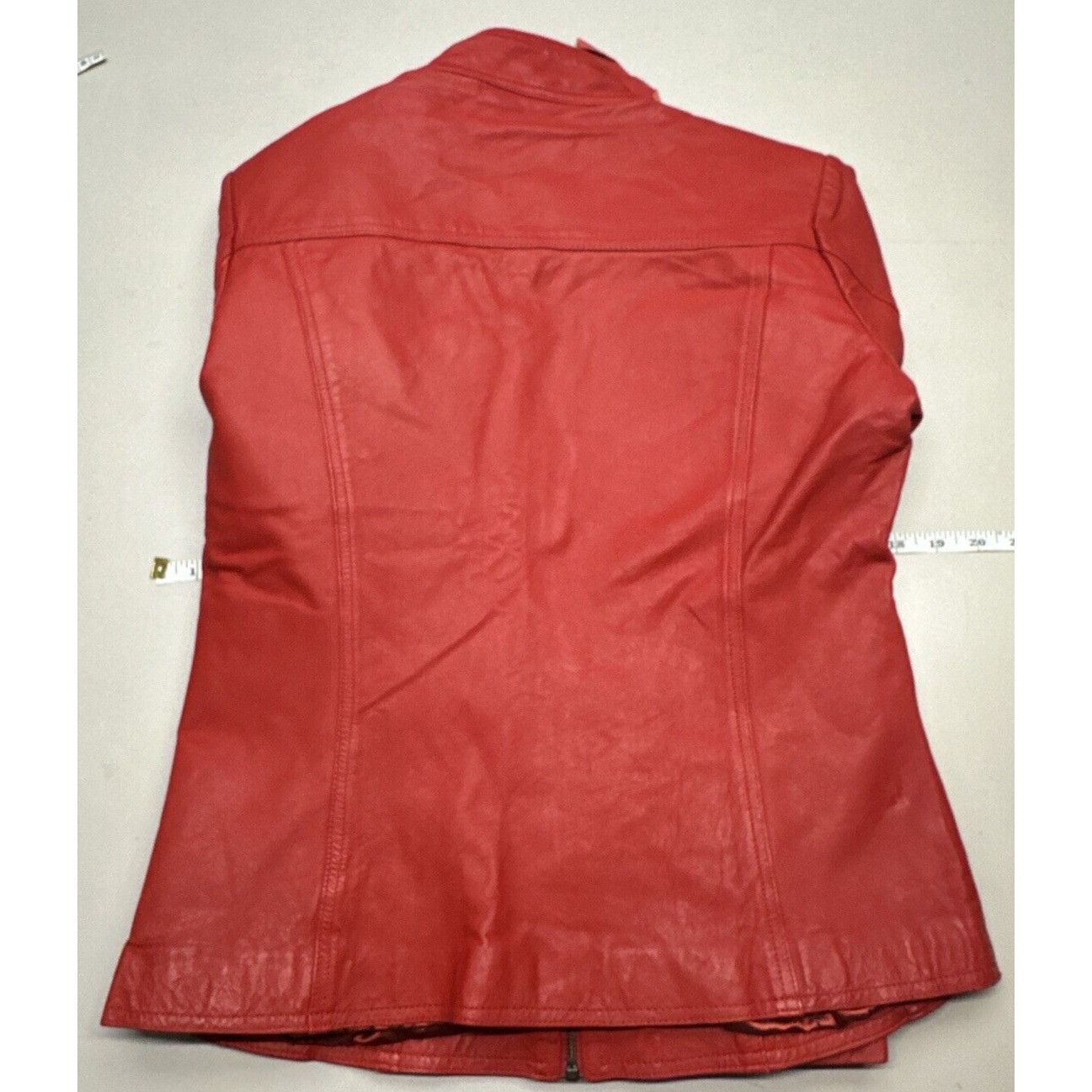Other Leather Farm Womens Red Slim Motorcycle Jacket Genuine Leath Size M / US 6-8 / IT 42-44 - 12 Thumbnail