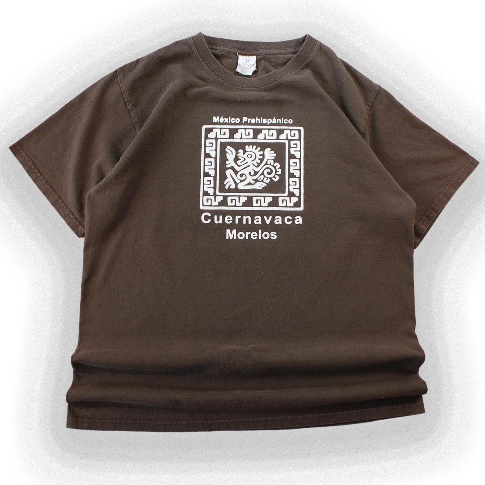 Vintage Vintage 2000's Brown Mexico Aztec Graphic Tee Size M / US 6-8 / IT 42-44 - 1 Thumbnail