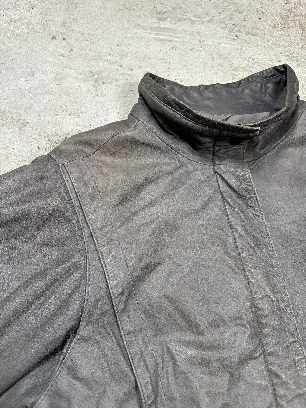 Japanese Brand Vintage y2k Grey Genuine Leather Jacket Size US M / EU 48-50 / 2 - 3 Thumbnail