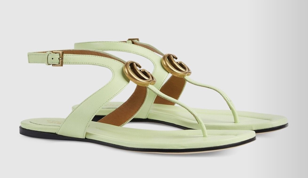 Gucci NIB Gucci Marmont GG patent leather thong sandals IT 37.5 Size US 7.5 / IT 37.5 - 2 Thumbnail