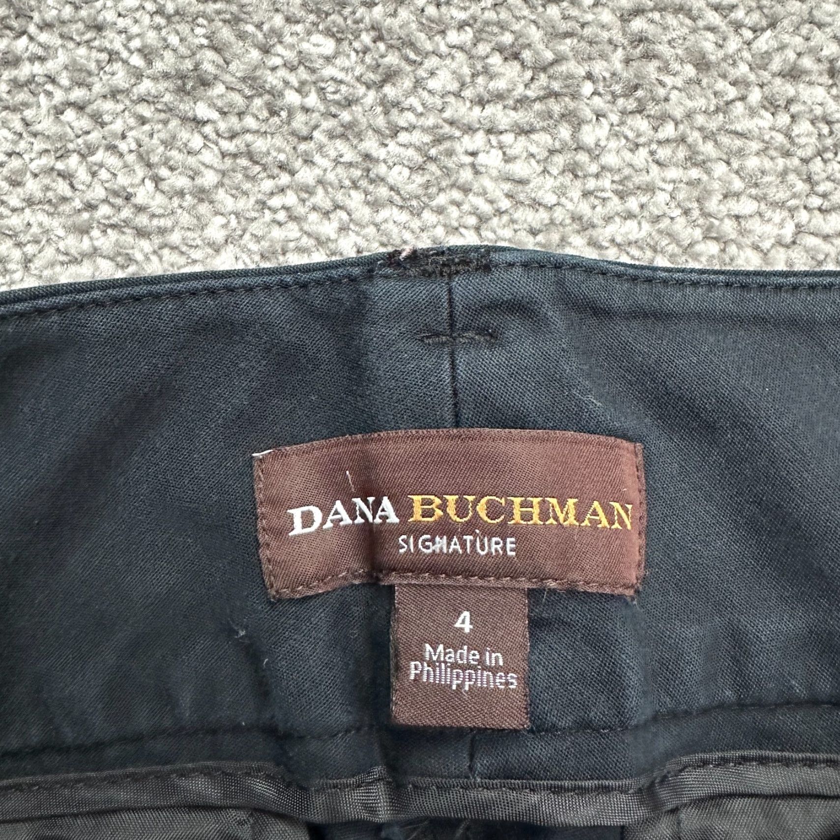 Vintage Dana Buchman Chino Pants Womens 4 Black Straight Leg 29.5" Inseam Regular Fit Size 27" / US 4 / IT 40 - 5 Thumbnail