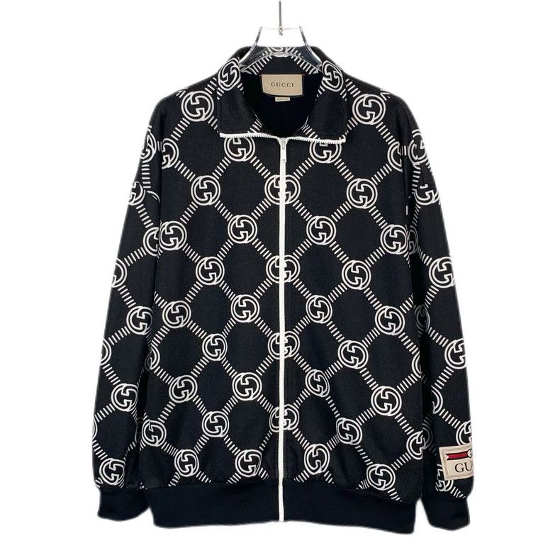 Gucci Gucci Logo sticker double G full print black lapel zipper j Size US M / EU 48-50 / 2 - 1 Thumbnail
