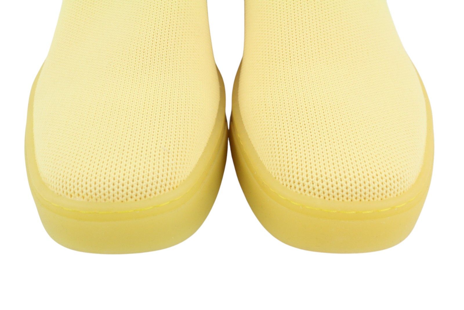 MAX&Co. EU41 Yellow Textured Slip On Square Sole Sneakers 88725 Size US 10 / IT 40 - 4 Thumbnail