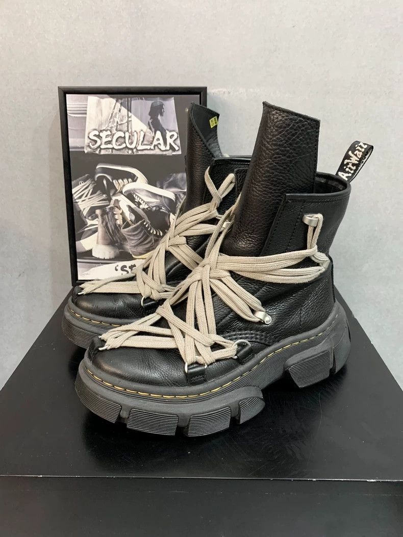 Rick Owens rick owensCo-branded crazy lace-up platform Doc Martens boo Size US 5.5 / EU 38 - 4 Thumbnail