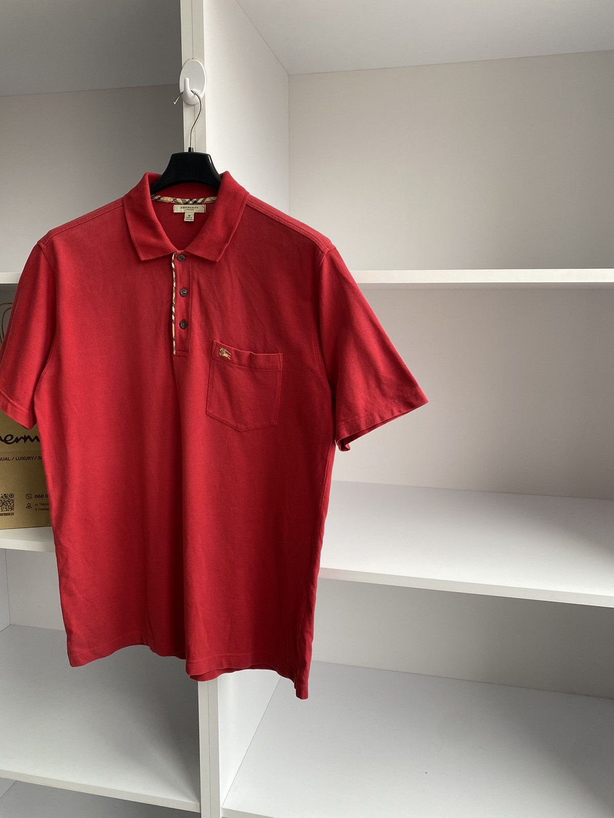 Burberry × Vintage Vintage Burberry Red Polo T-Shirt Size US M / EU 48-50 / 2 - 5 Thumbnail