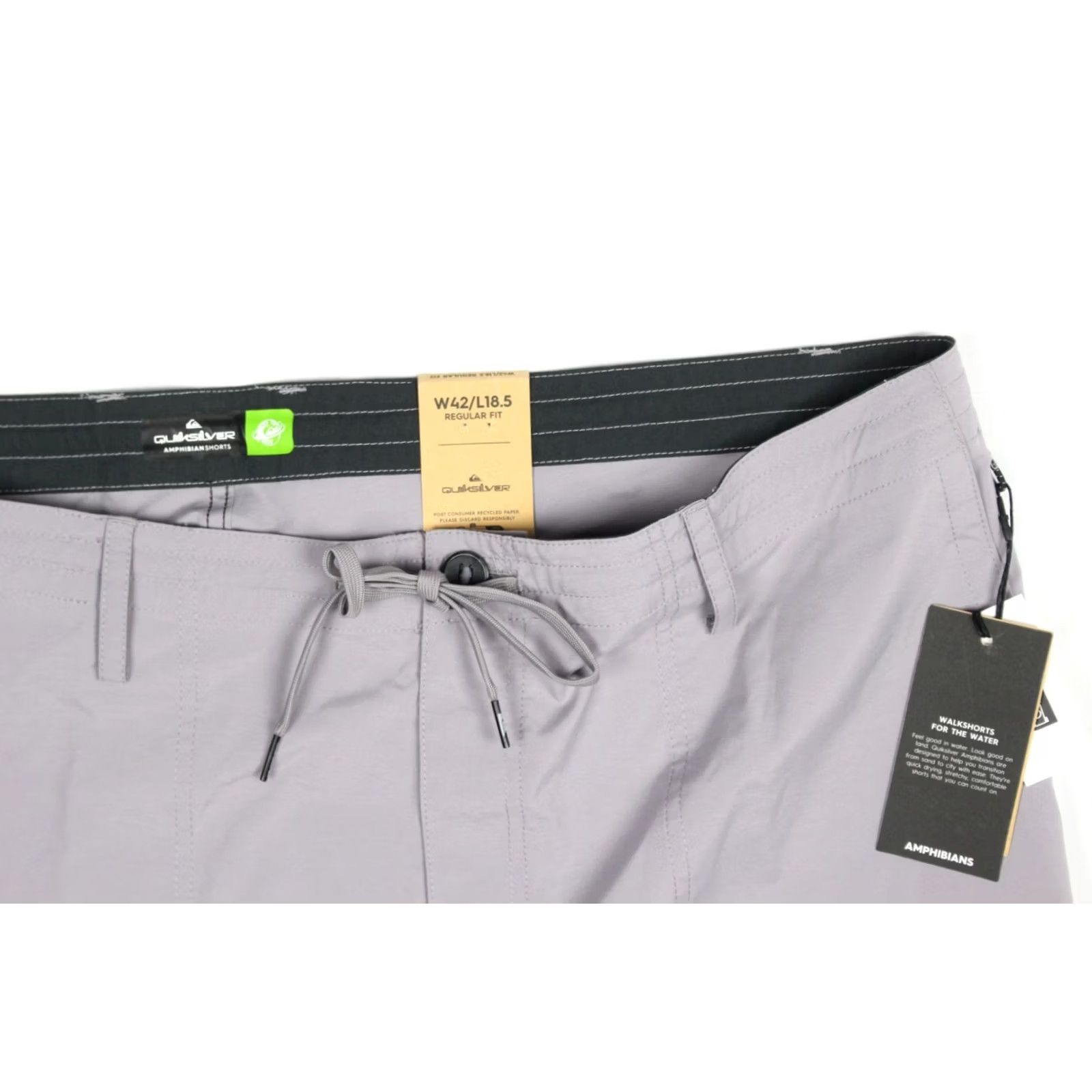 Quiksilver Quiksilver DNA Amphibian Hybrid Walk Shorts 42 x 8" Gray Men’s Shorts Regular 88% Polyester 8% Cotton 4% Elastine Zipper Pocket Size US 42 / EU 58 - 4 Thumbnail