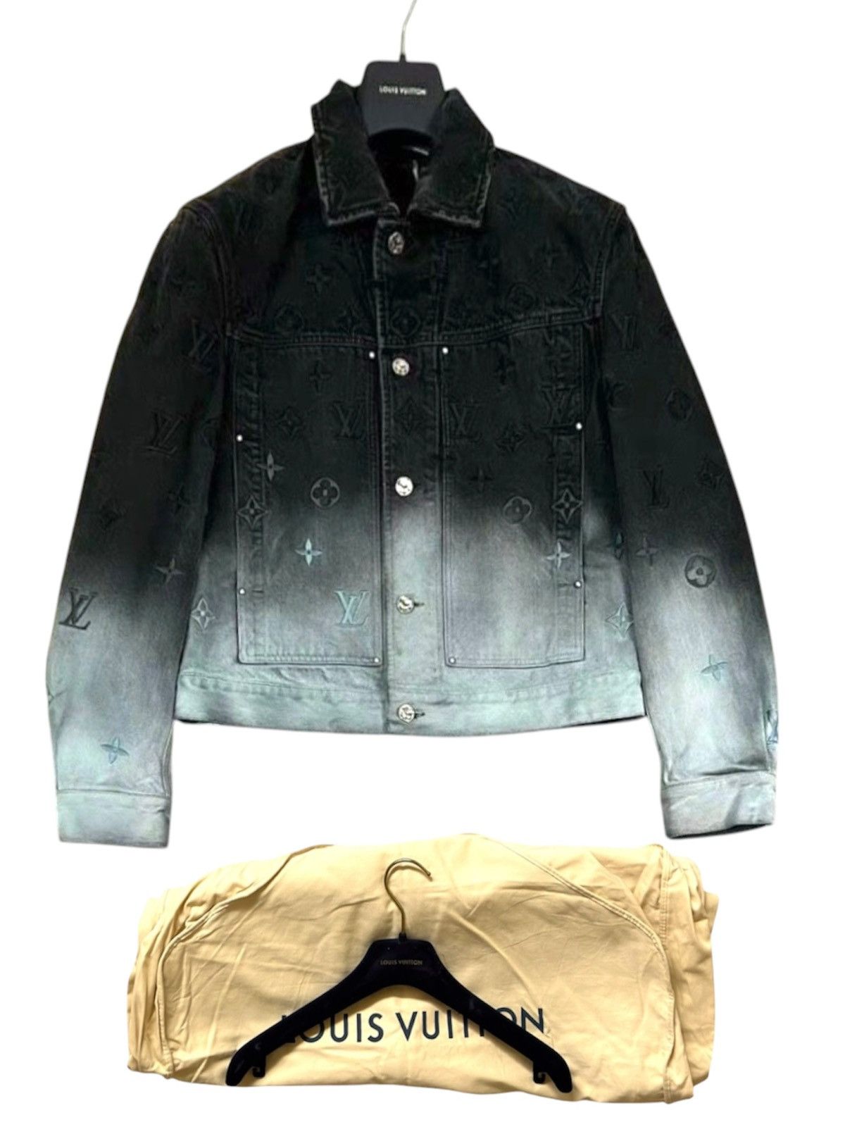 Louis Vuitton Louis Vuitton 48 Gradient Denim Jacket Embroidered Monogram Size US M / EU 48-50 / 2 - 1 Thumbnail