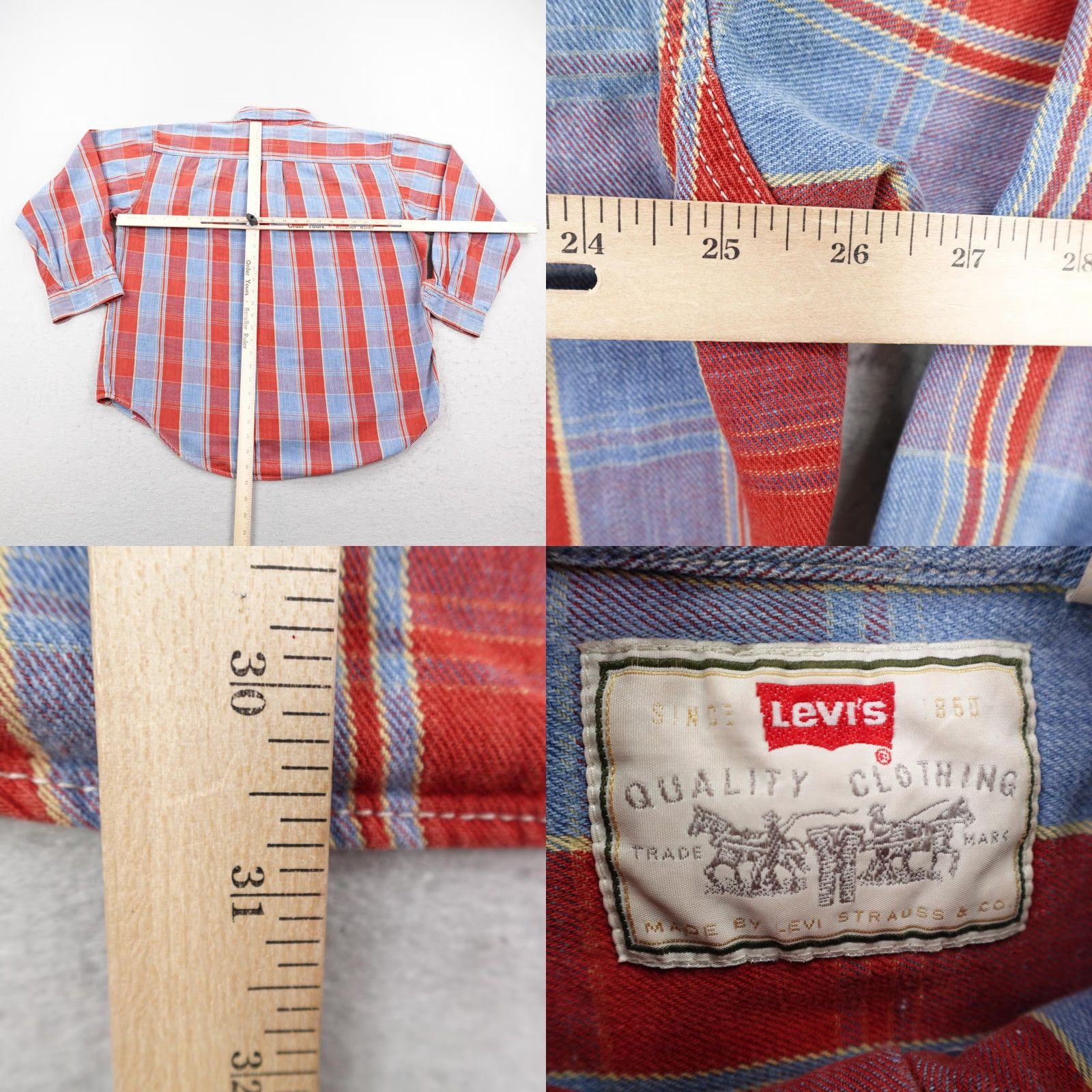 Levi's VINTAGE Levi's Shirt Mens XL Plaid Flannel Button-Up 90s Casual Workwear Blue Red Utility Pocketed Mens XL Flannel Shirt 90s Size US XL / EU 56 / 4 - 8 Thumbnail